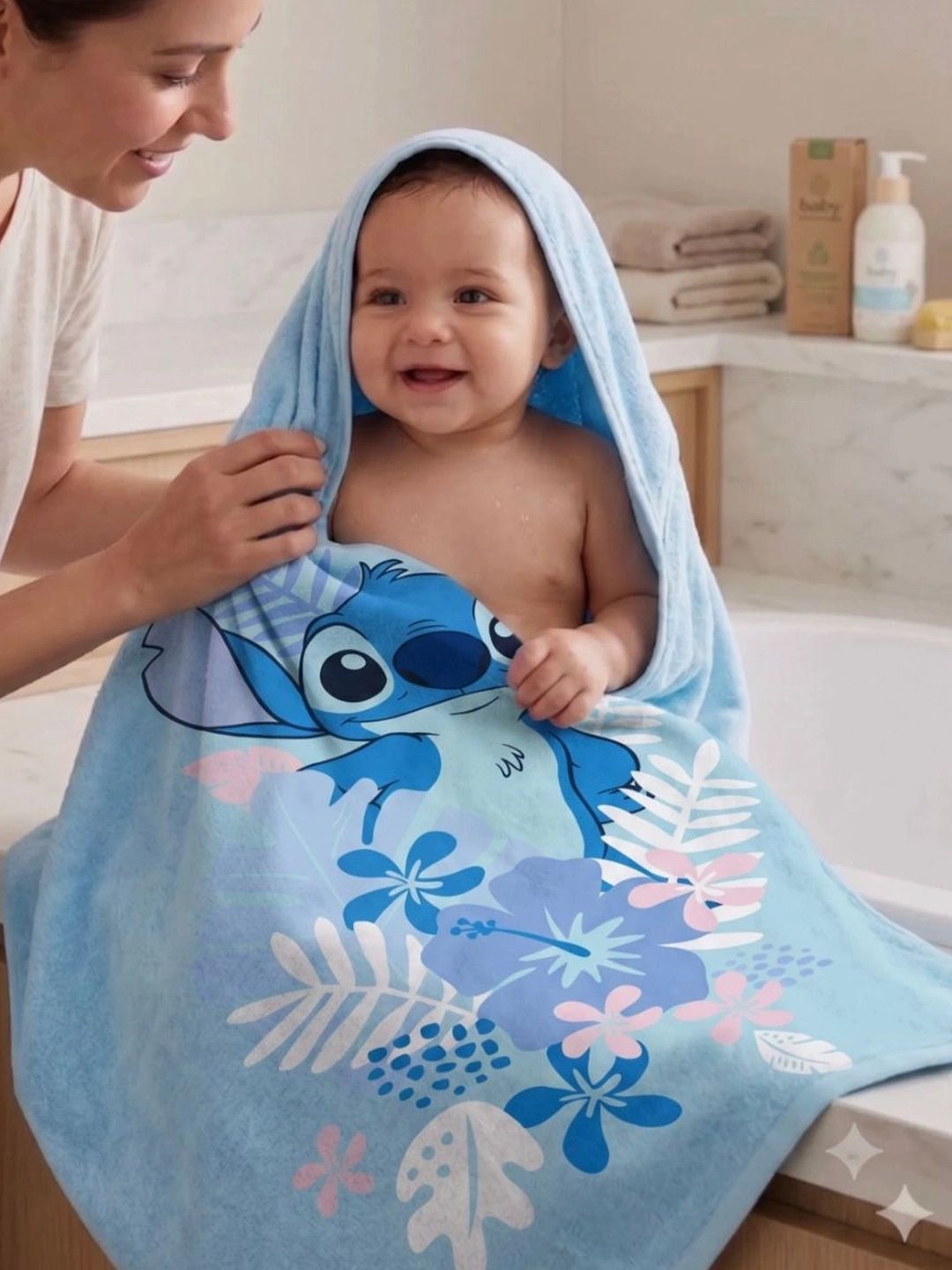 Weftora Blue 1 Printed Cotton 380 GSM Bath Towel-picture-36