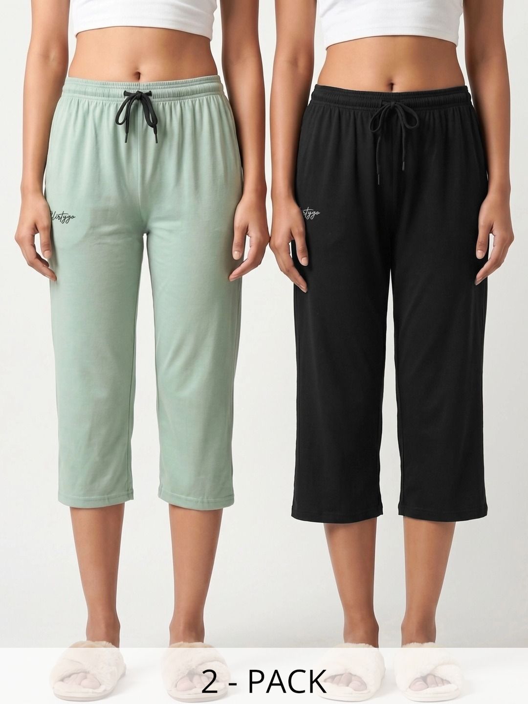 FFLIRTYGO Pack Of 2 Cotton Mid-Rise Lounge Pants-picture-48