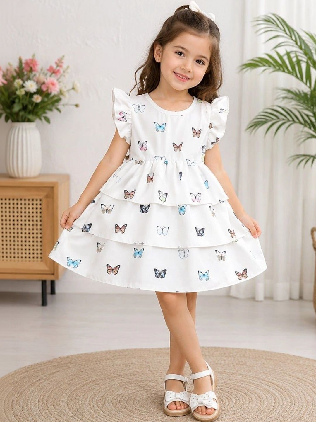 BAESD Animal Print Flutter Sleeve Ruffled A-Line Dress-picture-50