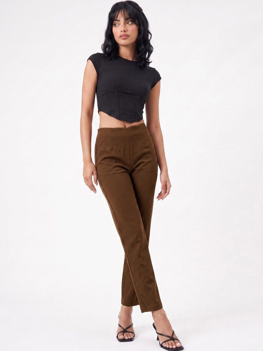glitchez Women Straight Fit Easy Wash Trousers-picture-21