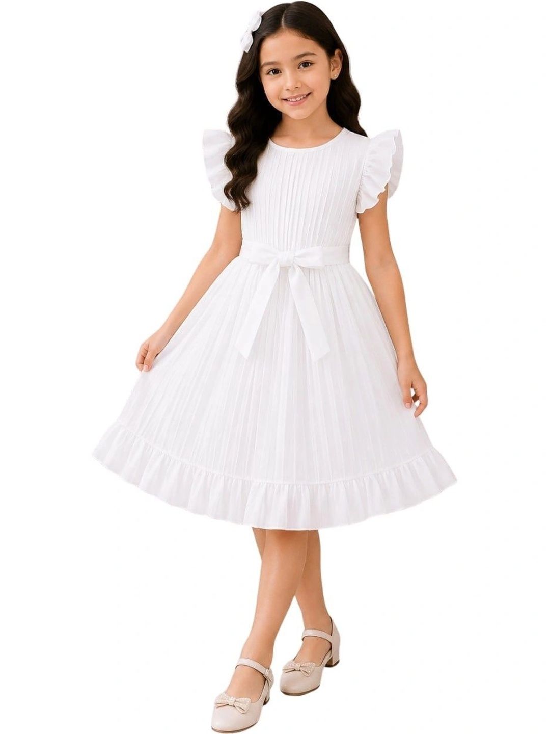 BAESD Flutter Sleeve Ruffled A-Line Dress-picture-51