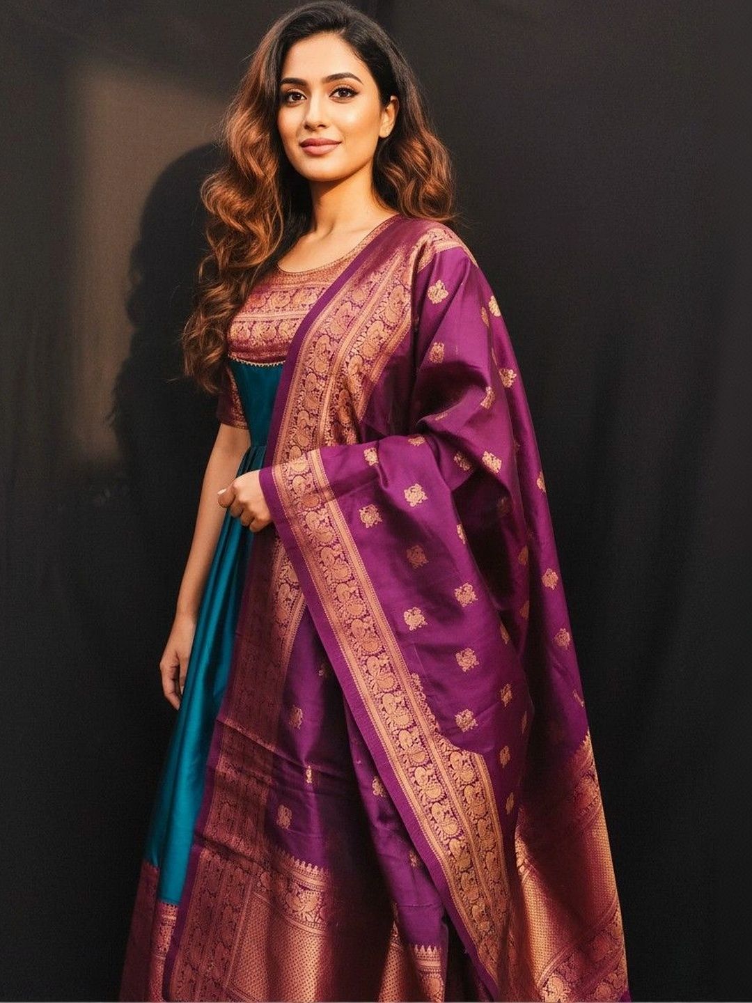 Kinjhit Fashion Woven Design A-Line Ethnic Dresses-picture-36
