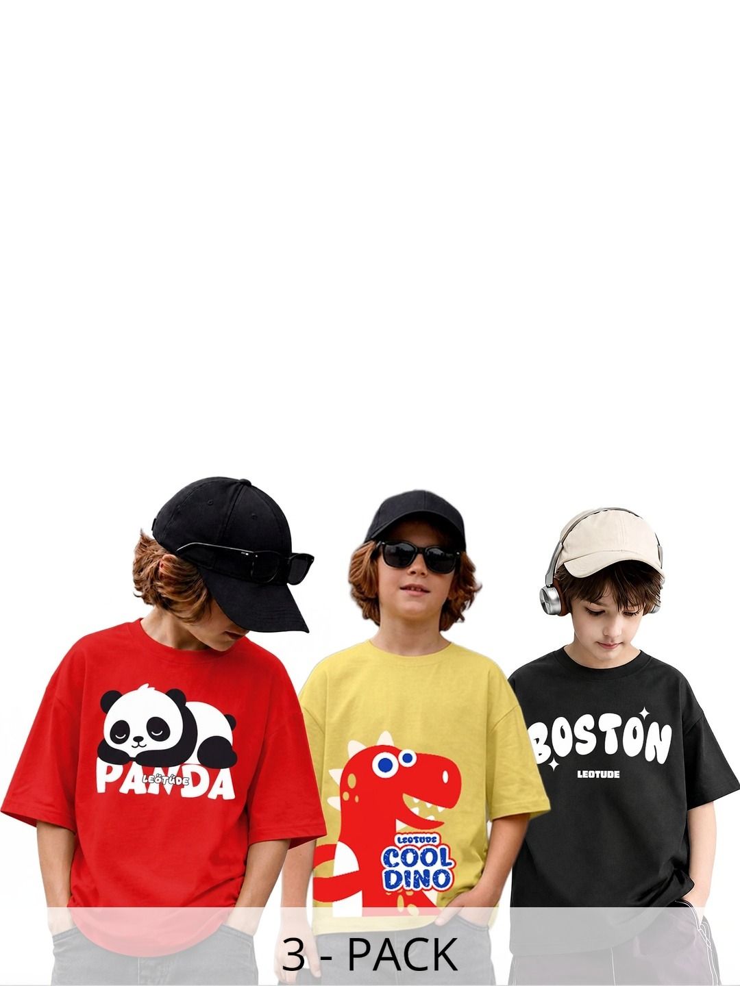 JUST ROAR Boys 3 Printed T-shirt-picture-14