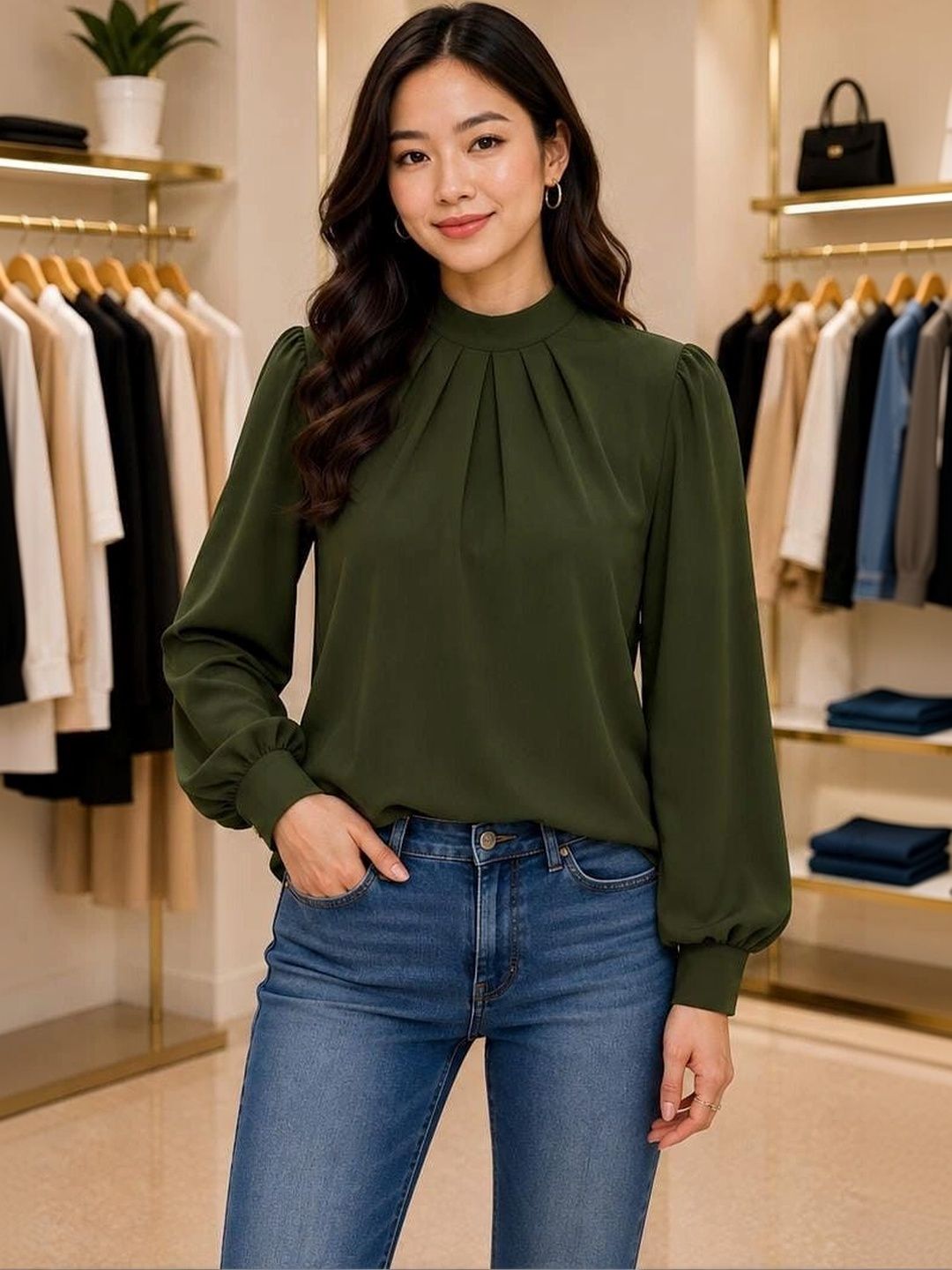 NPG Puff Sleeve Chiffon Top-image-33