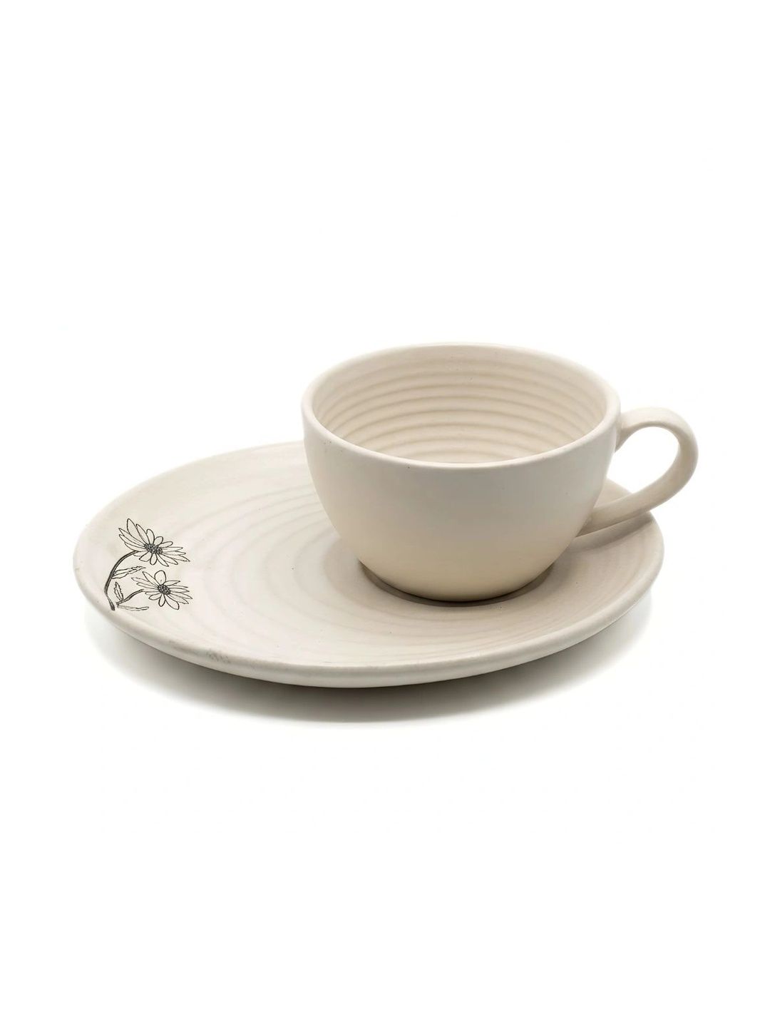 Nertz Lifestyle Off White Floral Printed Porcelain Matte Cups Set of Cups and Mugs-picture-38