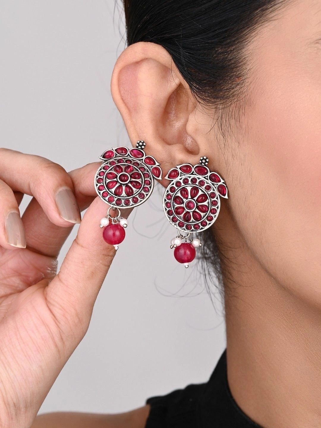 Sangria Circular Drop Earrings-picture-31