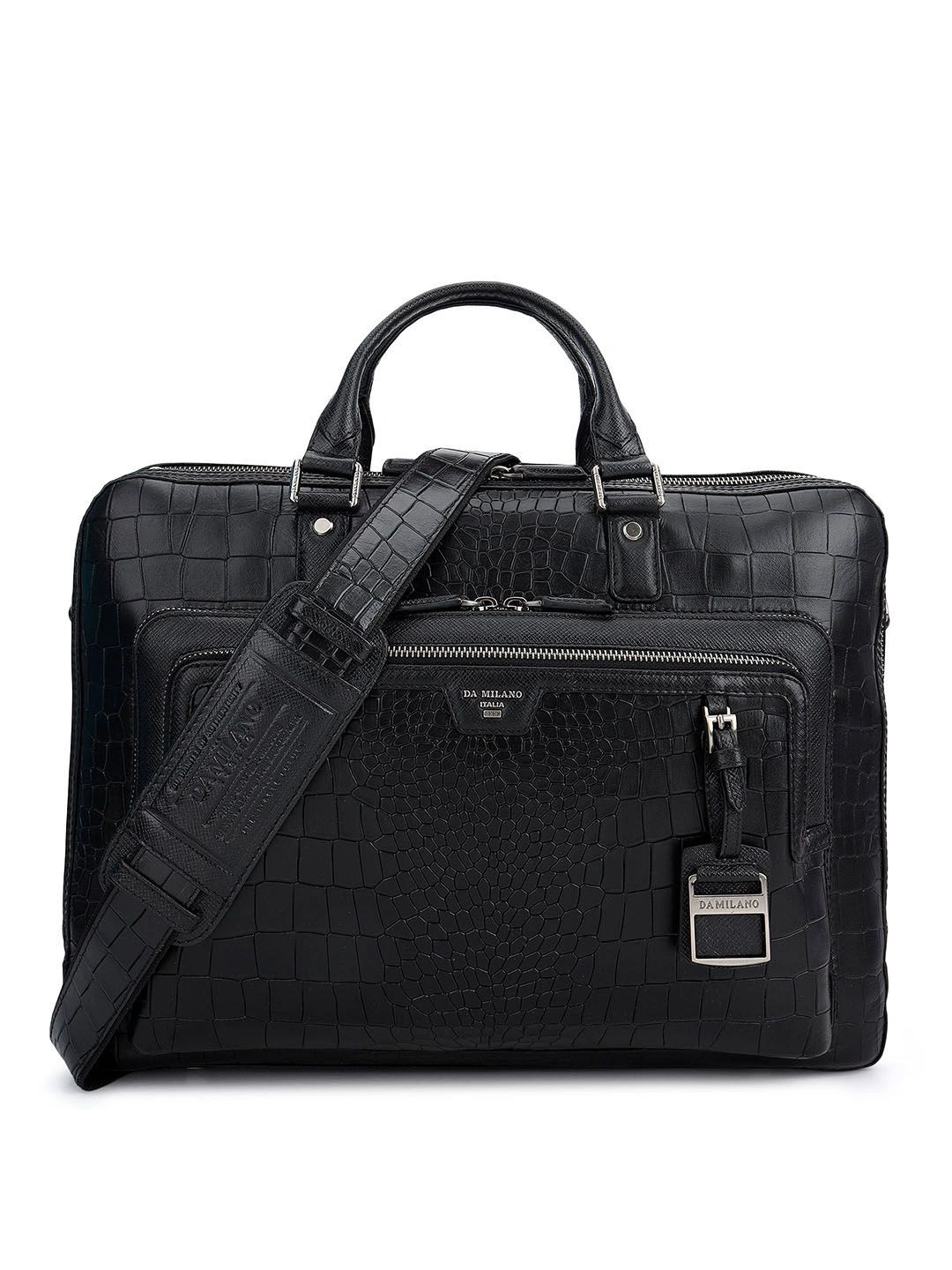 Da Milano Men Textured Leather Laptop Bag-picture-20