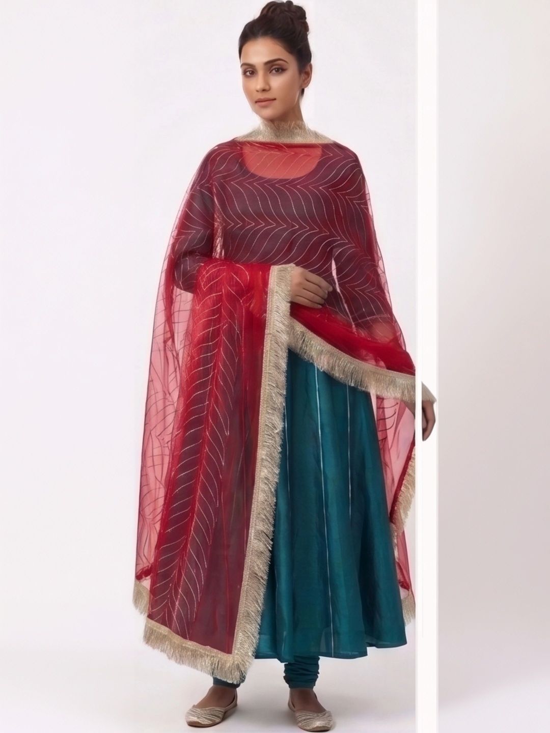 ANNI FASHION Ethnic Motifs Embroidered Dupatta with Zari-picture-16