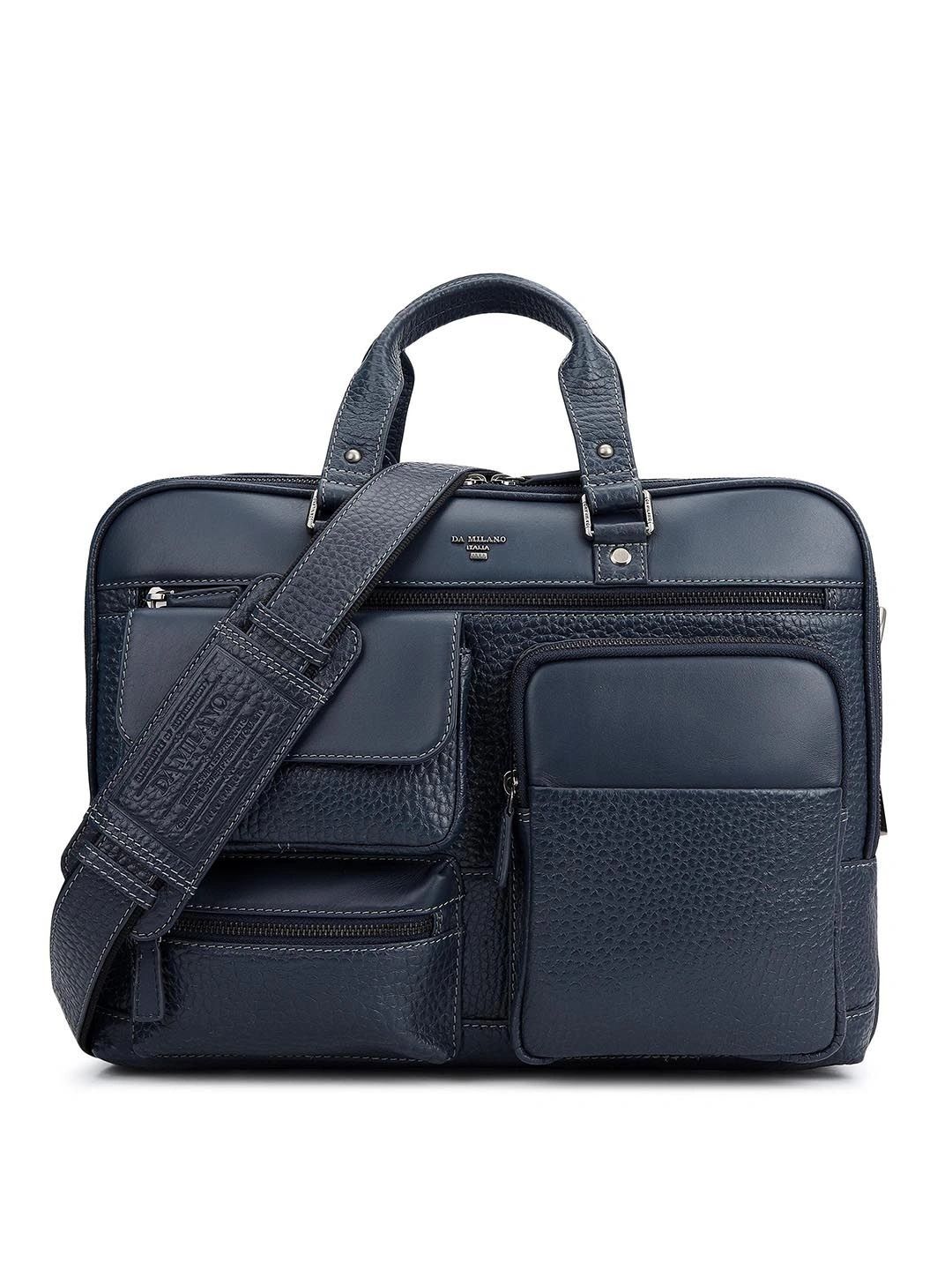 Da Milano Men Textured Leather Laptop Bag-picture-16
