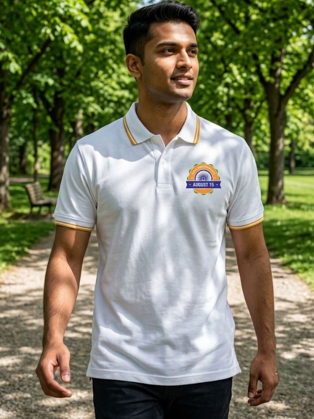 THE MODVUE Men Brand Logo Polo Collar T-shirt-picture-48