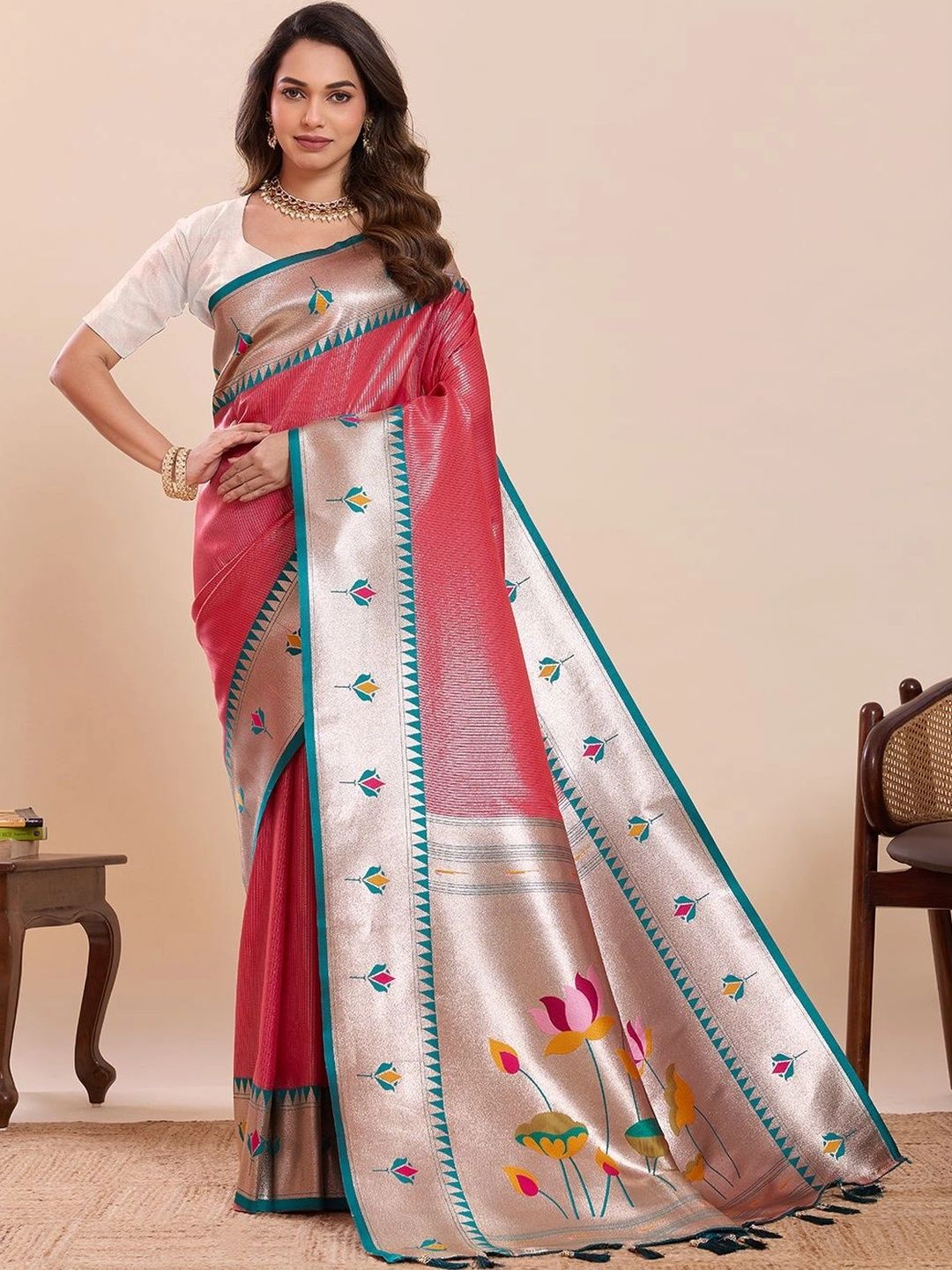 Lalan Shree Creation Woven Design Zari Silk Blend Saree-picture-15