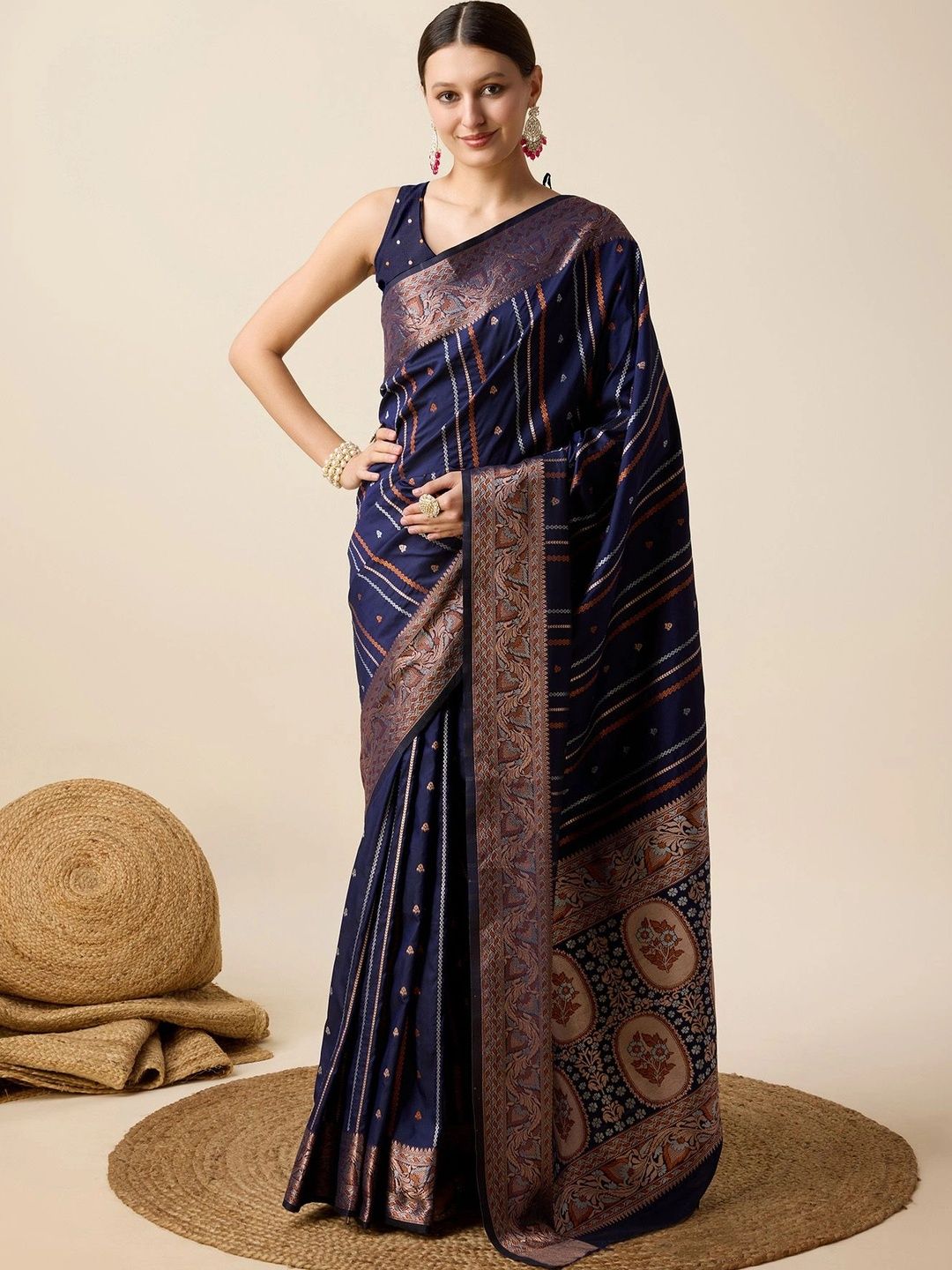 Lalan Shree Creation Striped Zari Art Silk Saree-picture-16