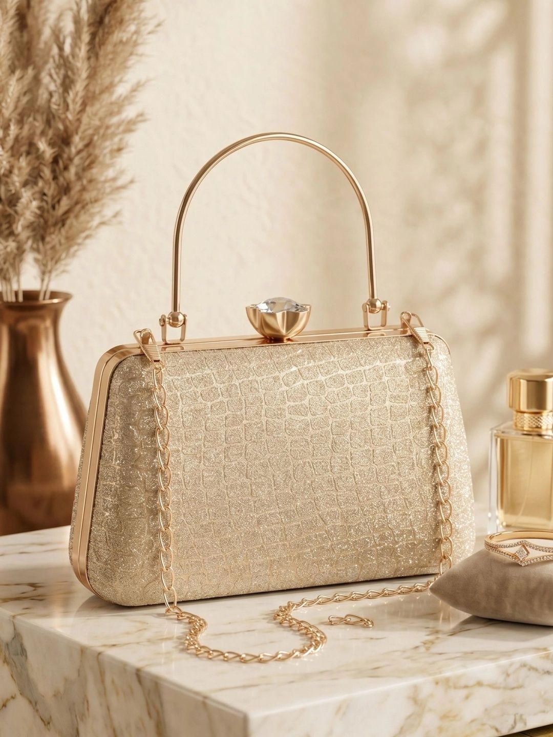 MISHA Textured Embellished Box Clutch-picture-23