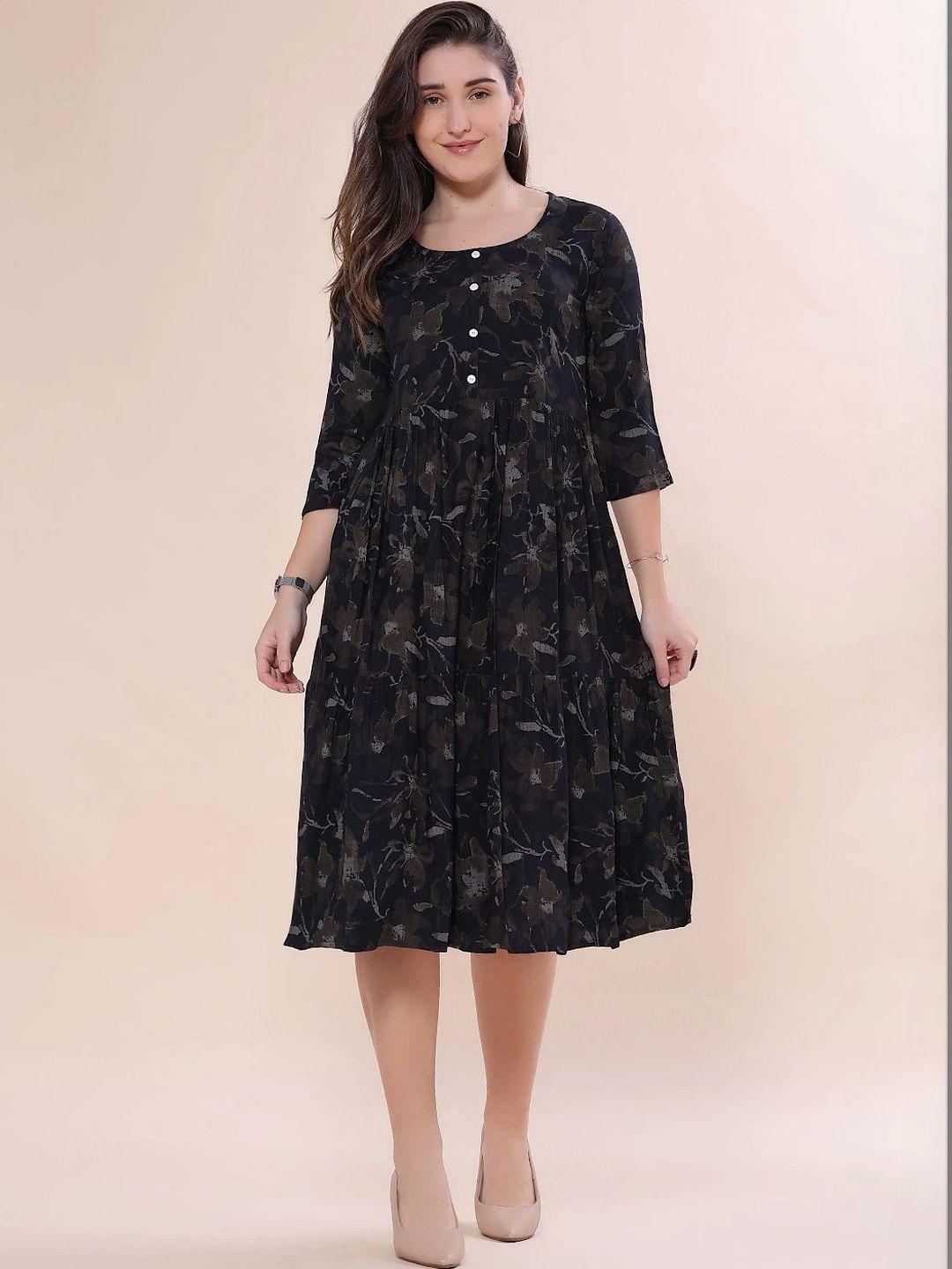 V-Mart Floral Print A-Line Dress-picture-37