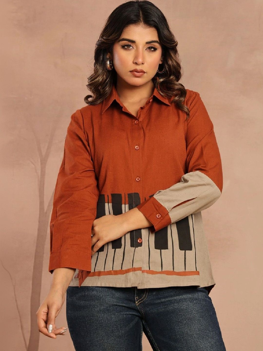 KALINI Print Shirt Style Top-image-25