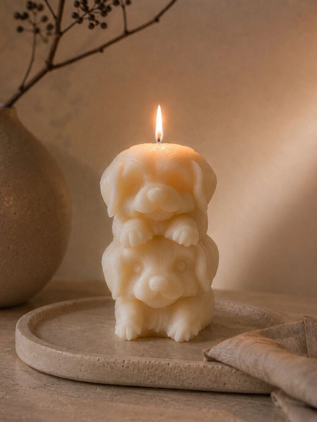 Grey Exim White 1 pieces Pillar Candle-image-41