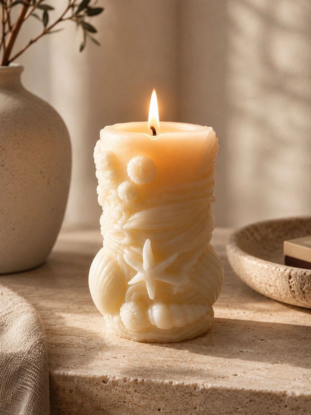 Grey Exim White 1 pieces Pillar Candle-picture-37
