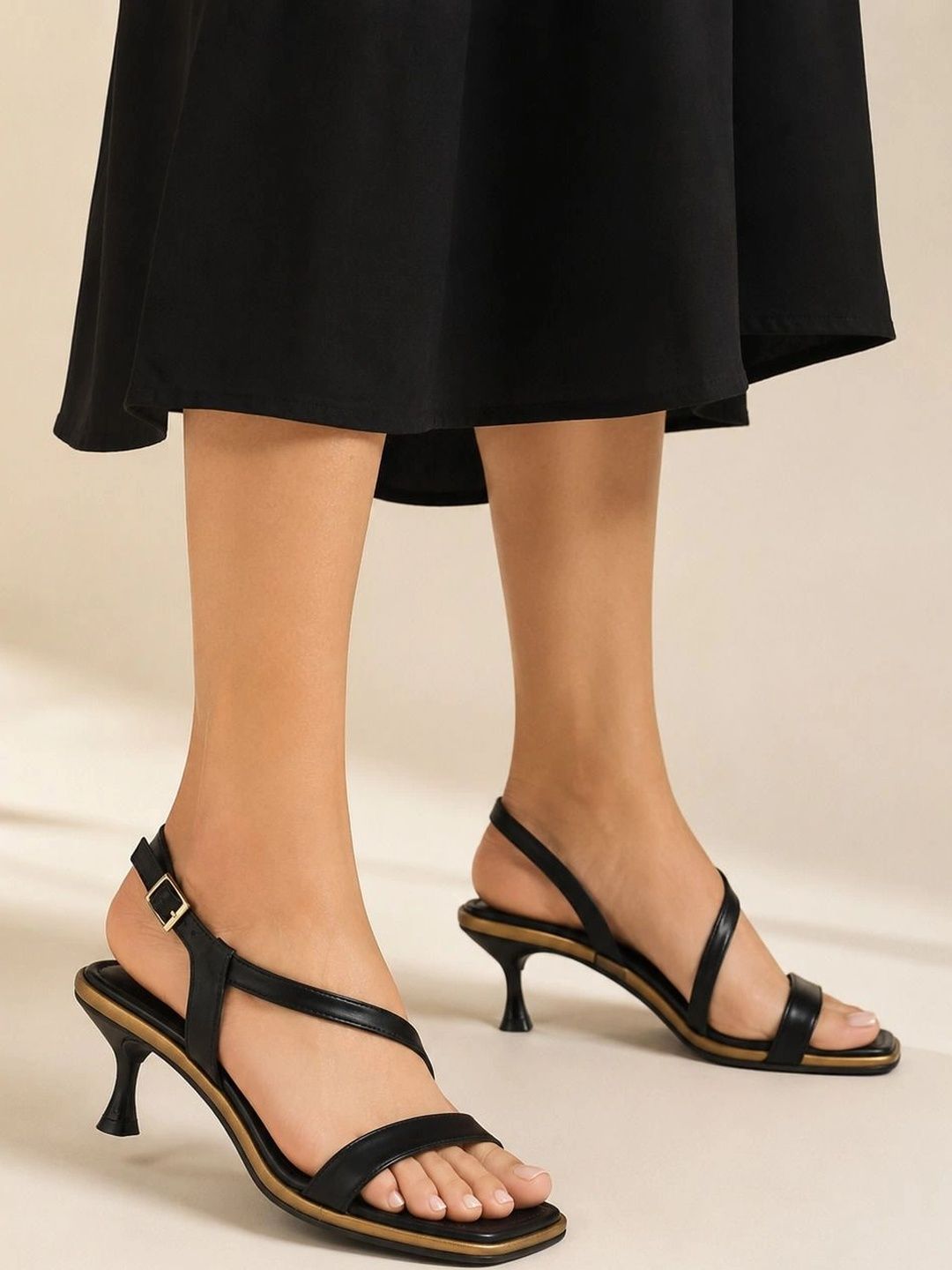 Lavie PU Party Kitten Sandals with Buckles-image-40