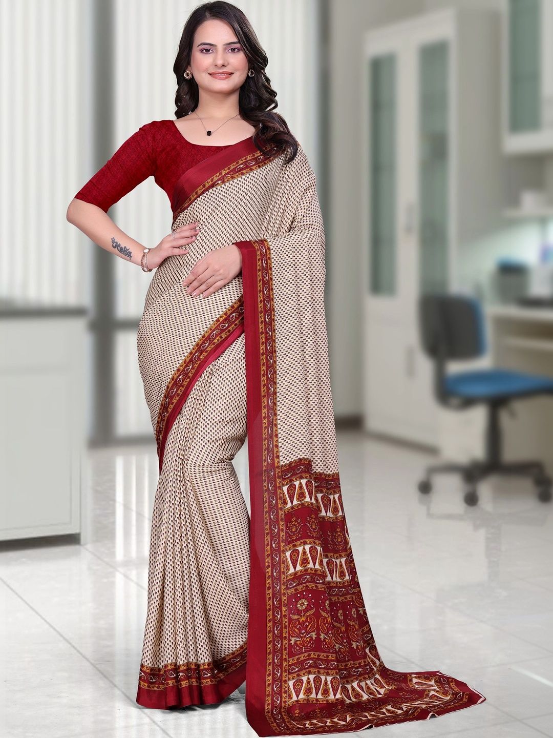 all about you Poly Crepe Designer Saree-picture-43