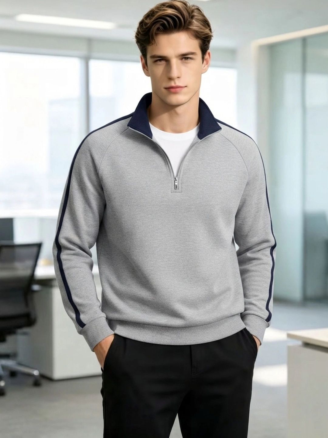 SHAIRA FASHION Men Colourblocked Sweatshirt-picture-11