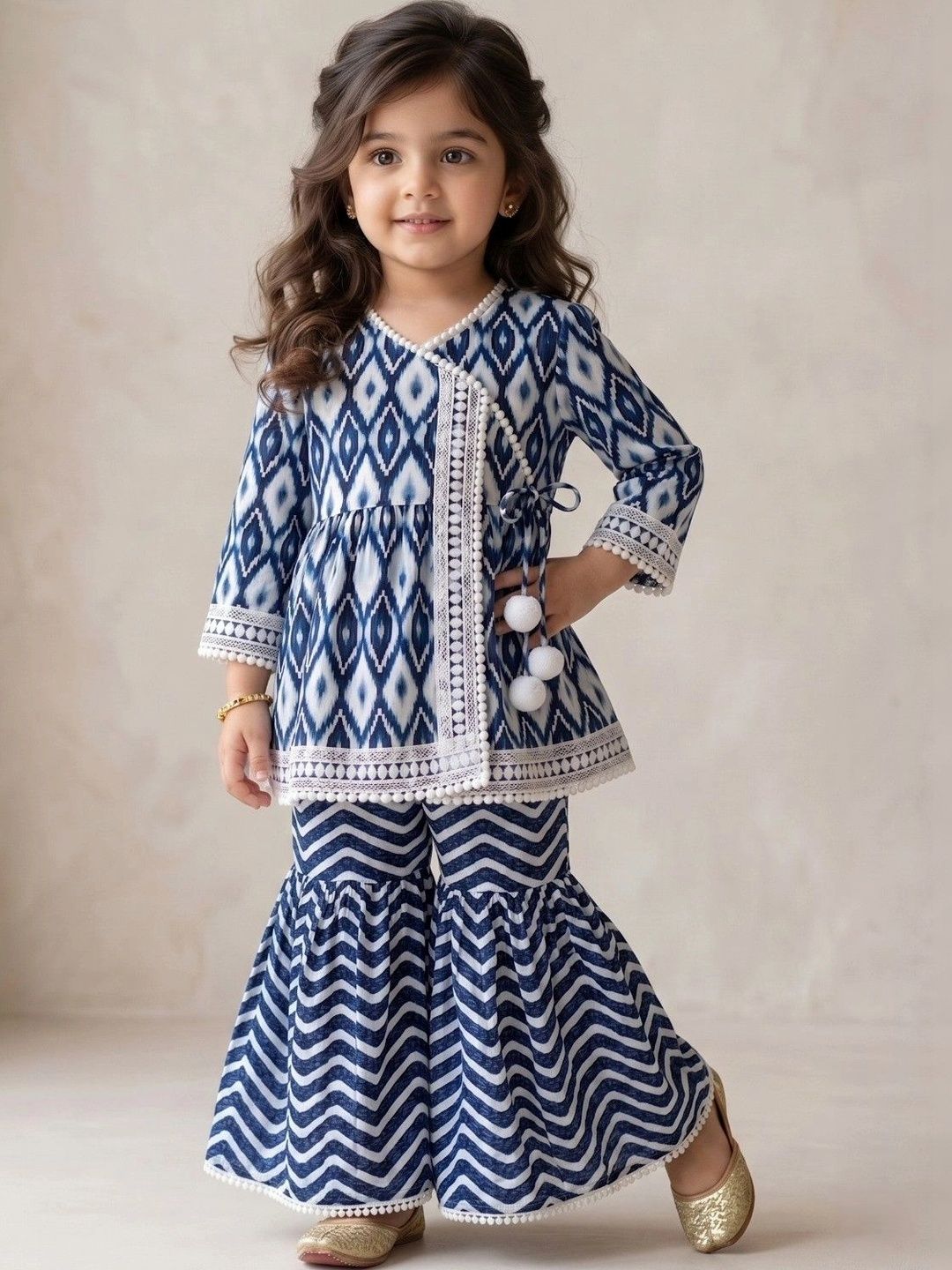 Blabber Unisex Kids Printed Regular Pure Cotton Kurta with Sharara-picture-31