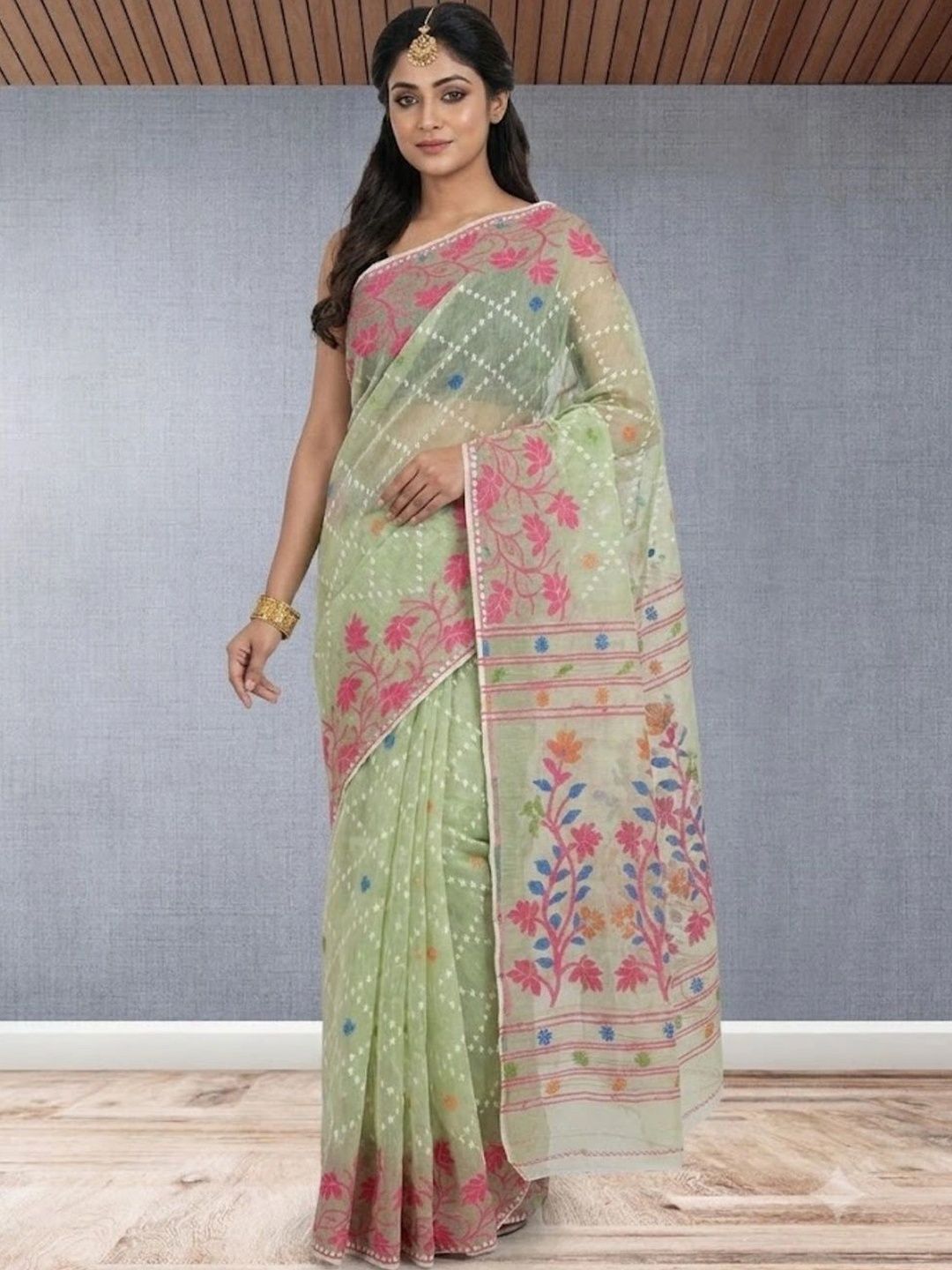 Kalakriti By Rachna Embroidered Pure Cotton Saree-image-42