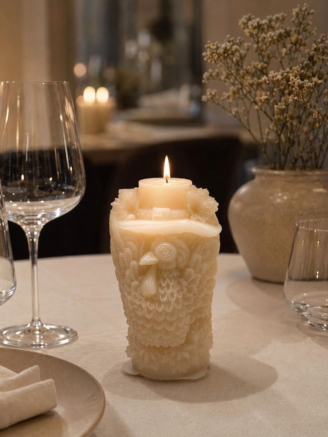 Grey Exim White 1 pieces Pillar Candle-picture-38