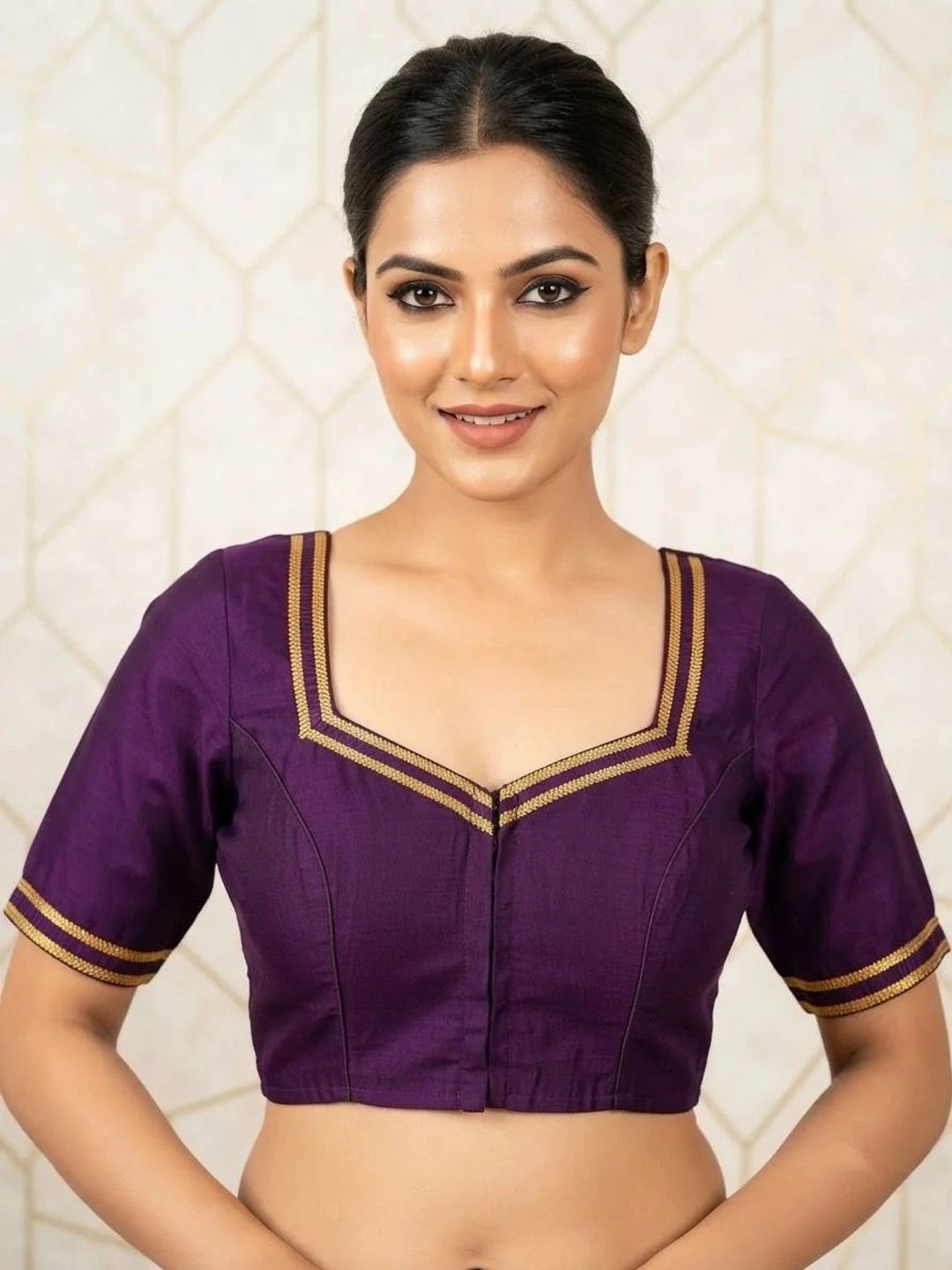 Monamaar Silk Solid Zari Saree Blouse-image-46