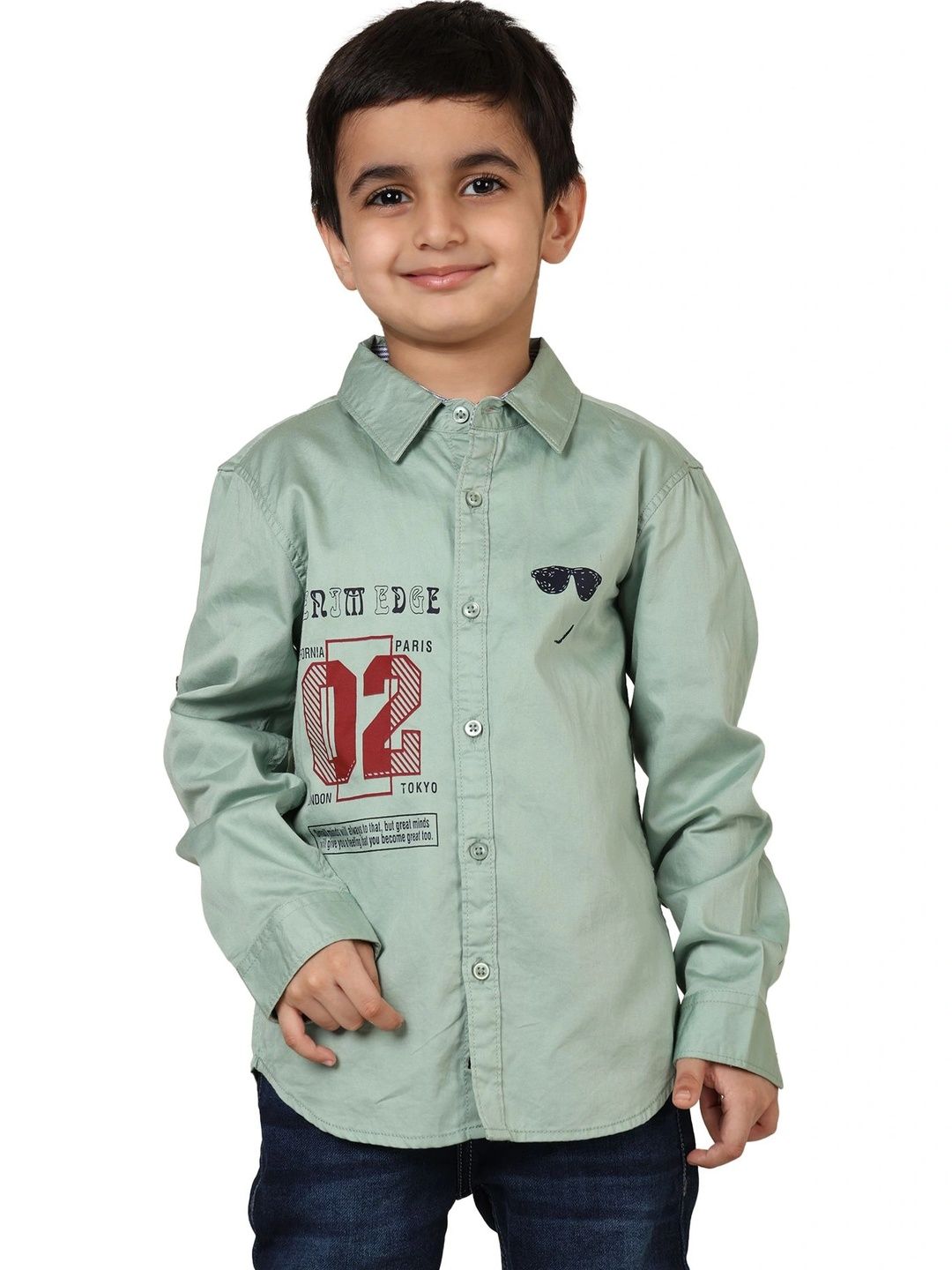 DENIM EDGE Boys Slim Fit Printed Casual Shirt-image-45