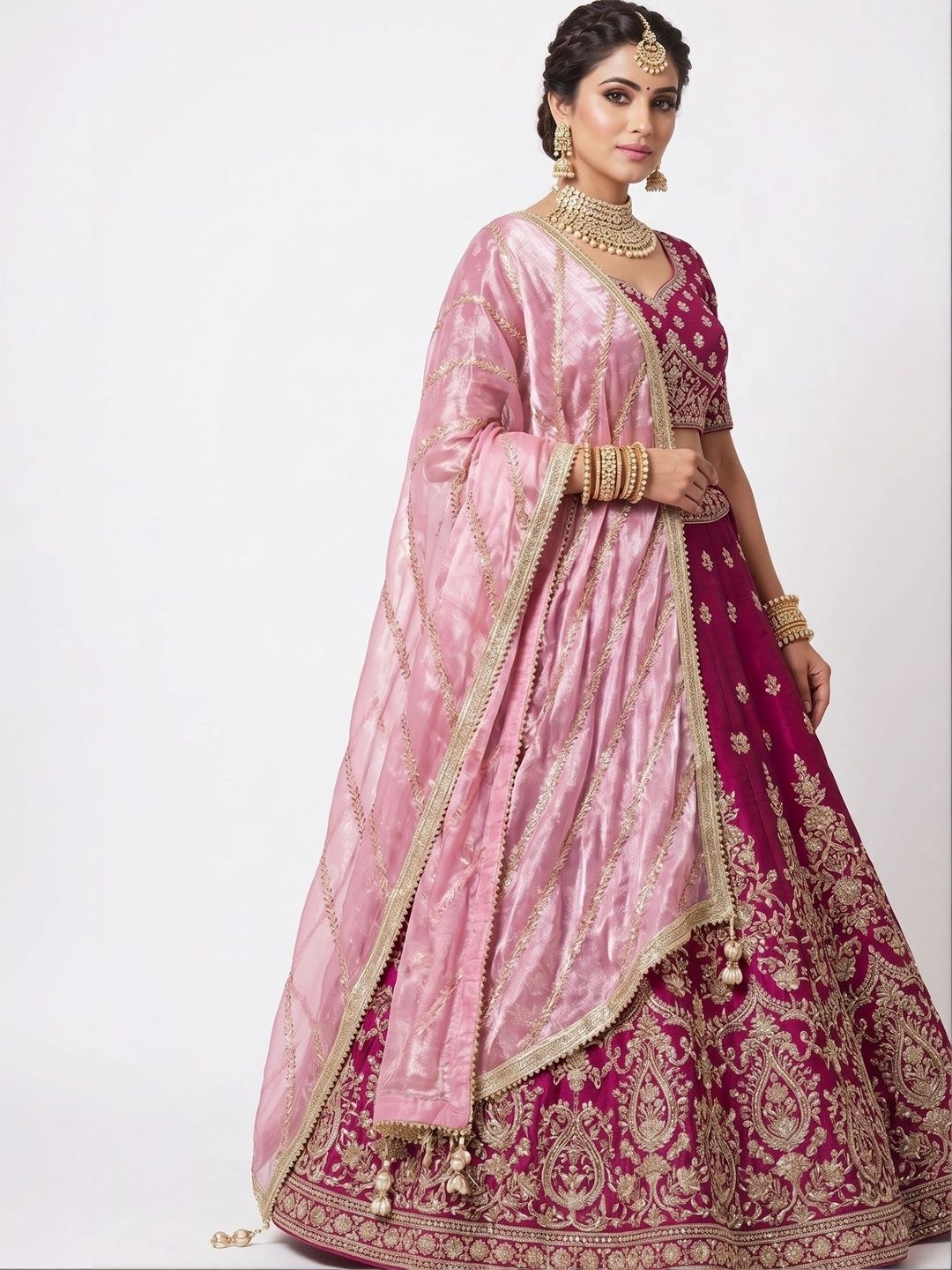 ANNI FASHION Woven Design Art Silk Dupatta with Zari-picture-13