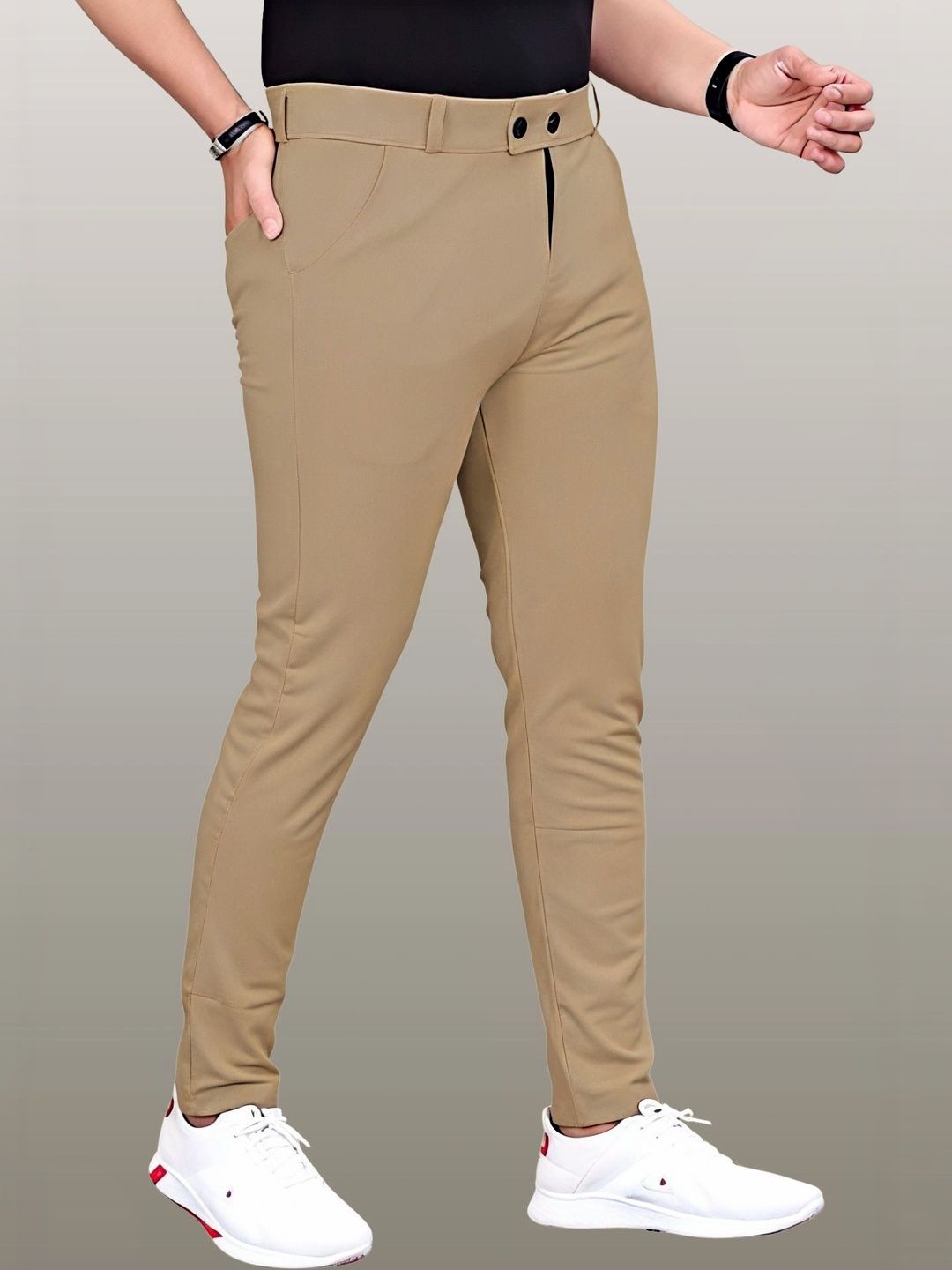 FABAURA Men Slim Fit Easy Wash Trousers-picture-50
