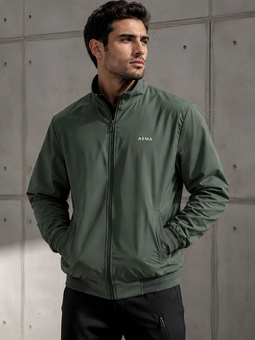 AEMA Men Lightweight Training or Gym Bomber Jacket-picture-21