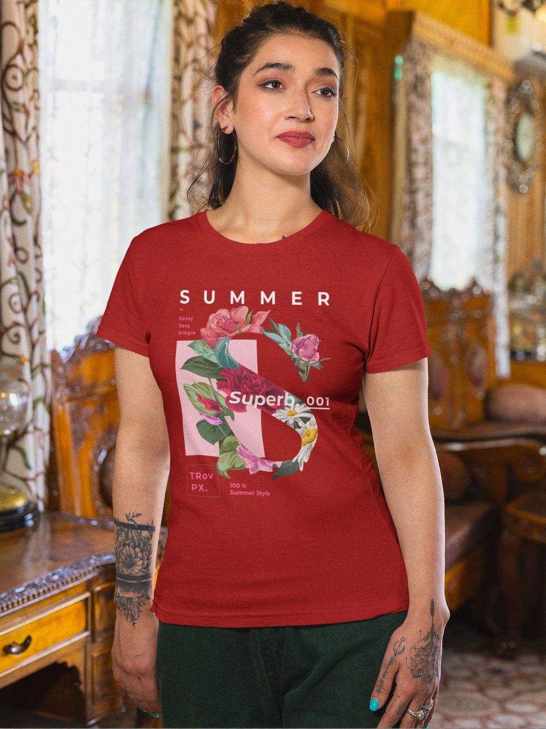 Elegantcrafts Floral Print Cotton Top-picture-35
