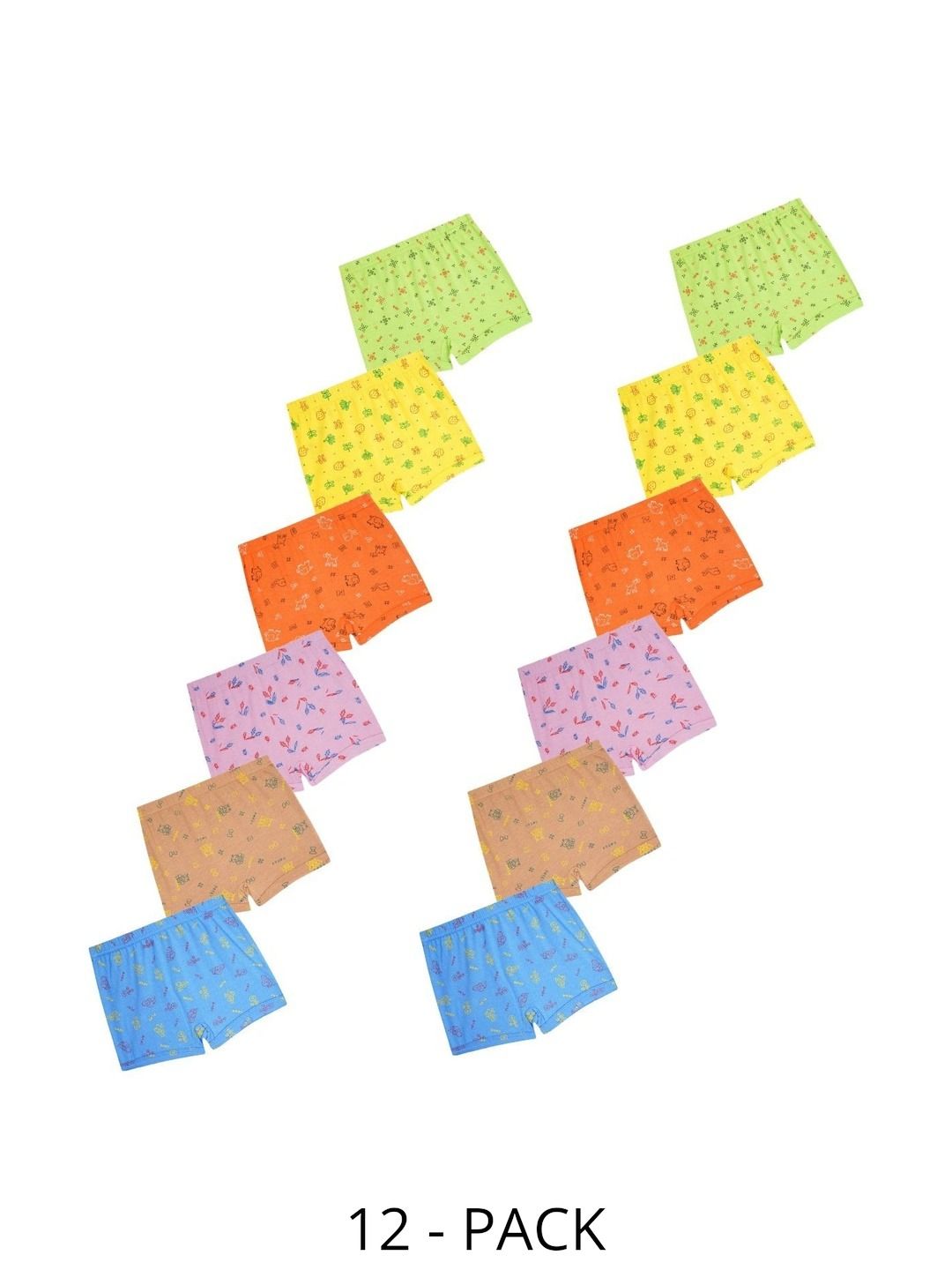 VIRUKSHAM Boys Pack of 12 Printed Assorted Cotton Boy Shorts-picture-49