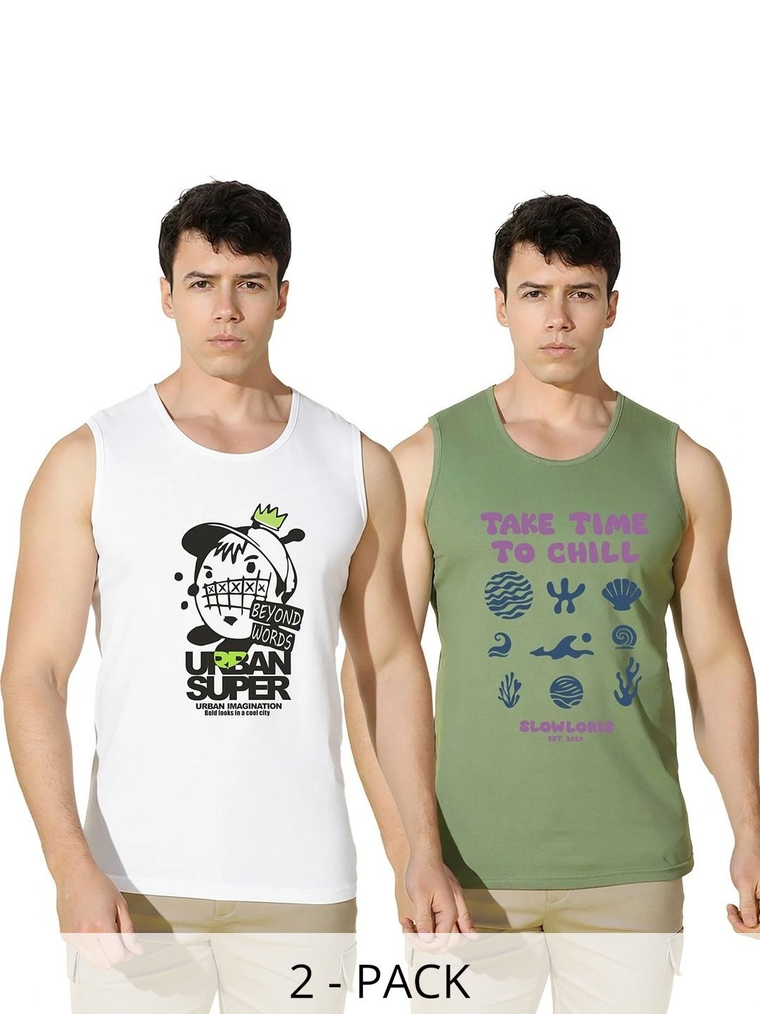 TEEFOX Pack of 2 Printed Cotton Tank-picture-28