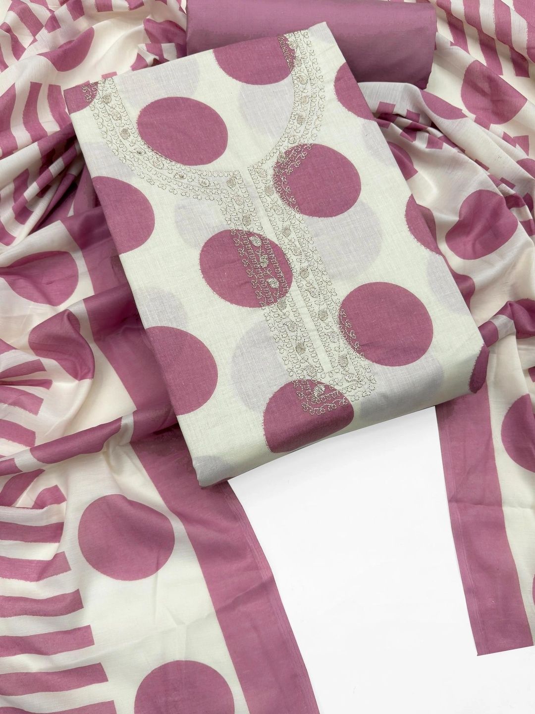 all about you Printed Pure Cotton Unstitched Dress Material-image-49