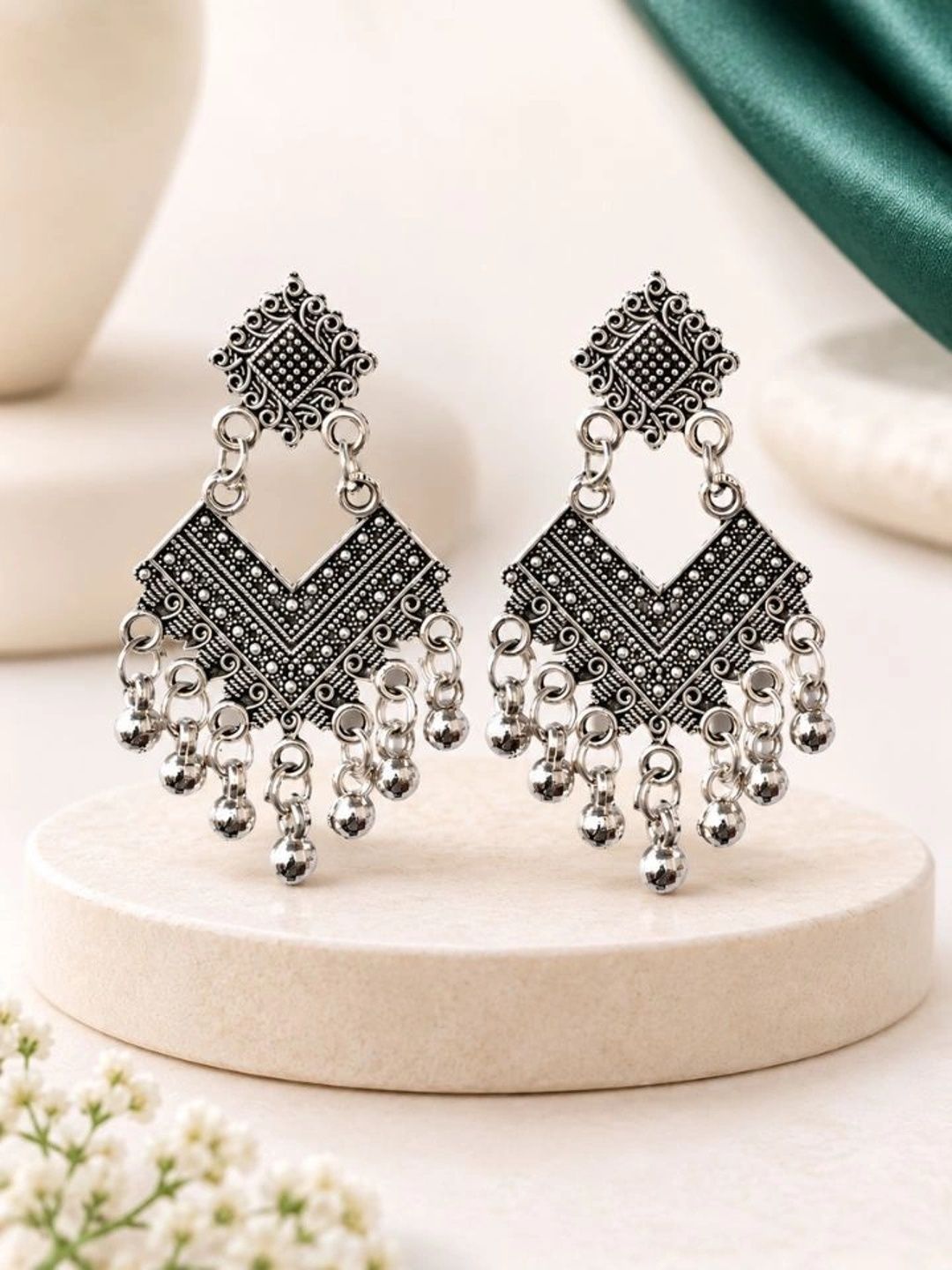 Esyko Geometric Drop Earrings-image-34