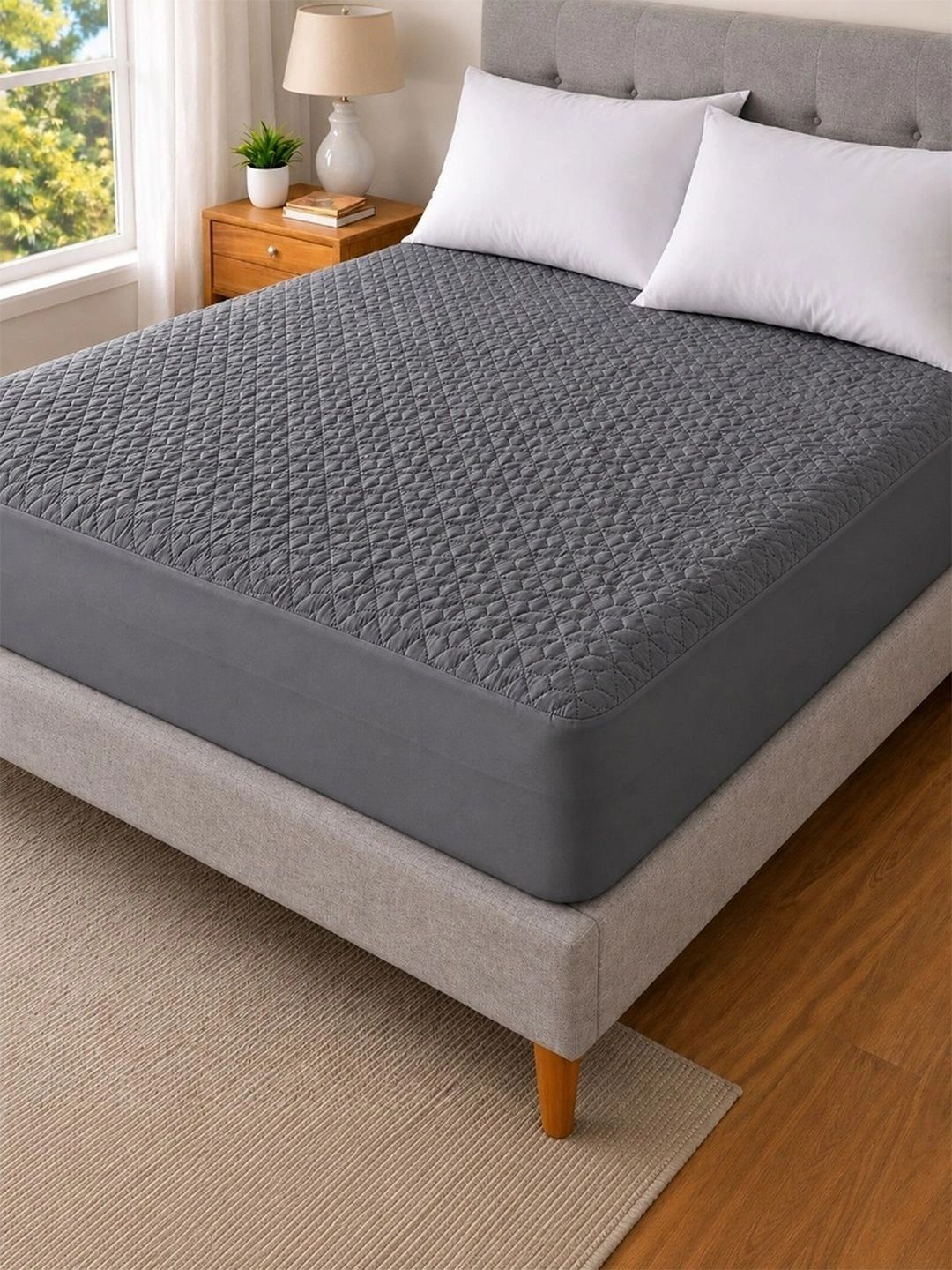 Kurl on Grey Polycotton Breathable Mattress Protector-image-41