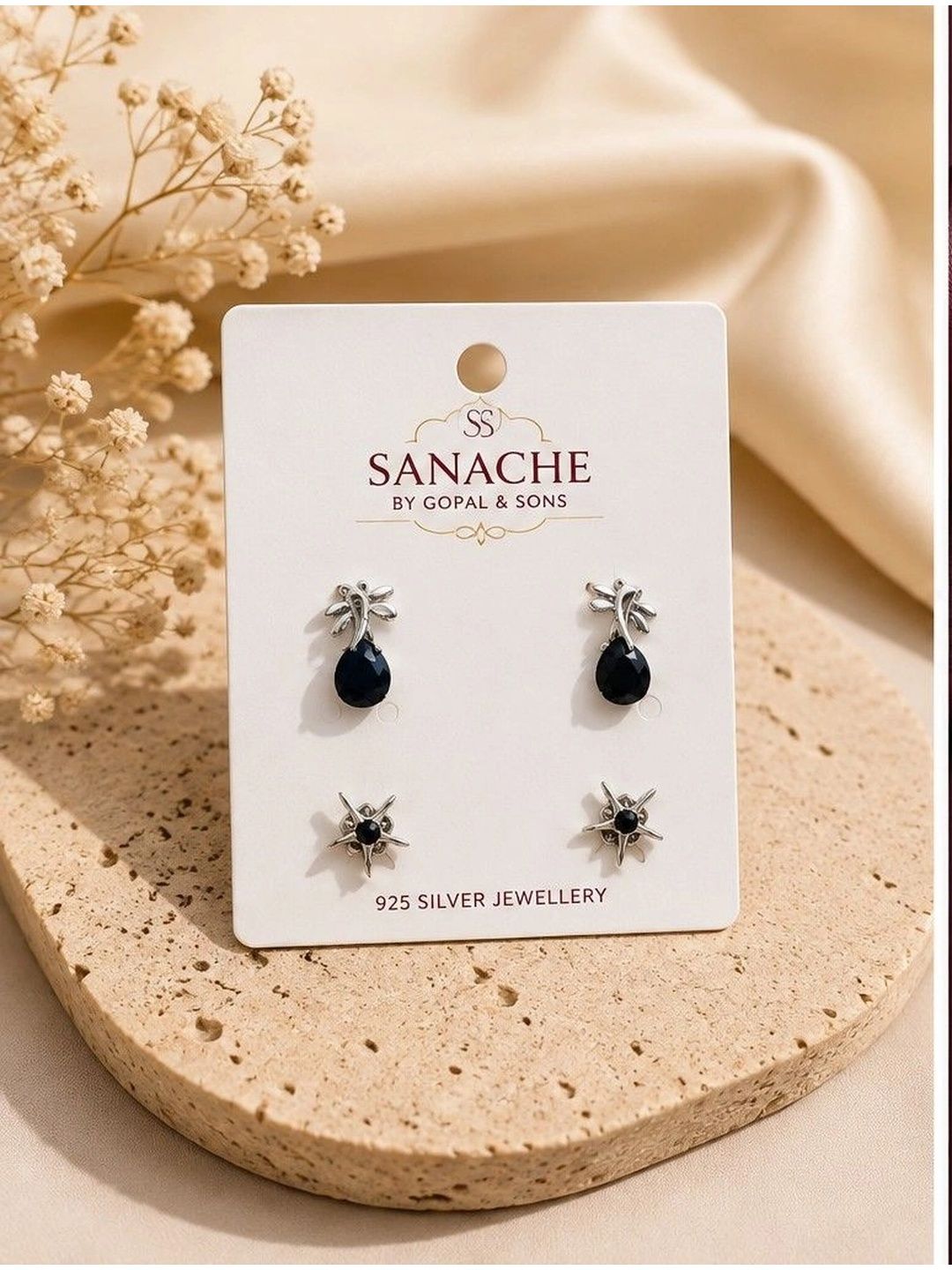 Sanache by Gopal & sons Teardrop Shaped Studs Earrings-image-24