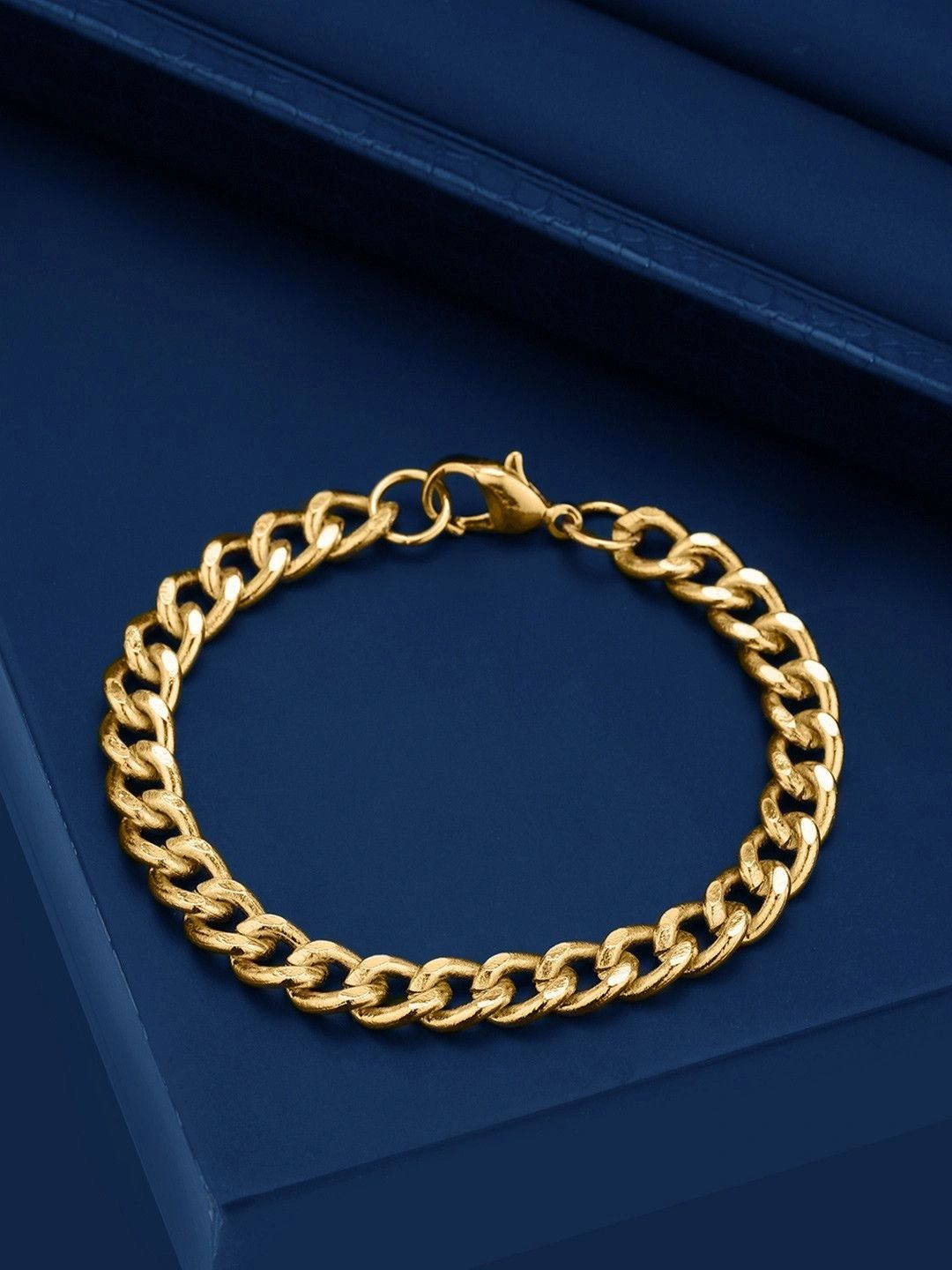 Carlton London Men Gold-Plated Link Bracelet-picture-37