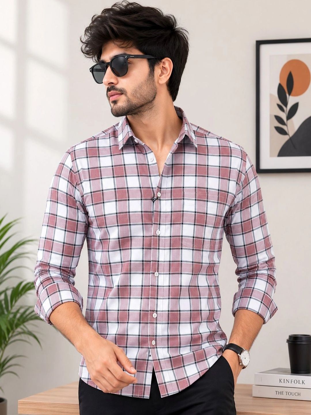 Marc Luarente Men Standard Checked Casual Shirt-picture-14