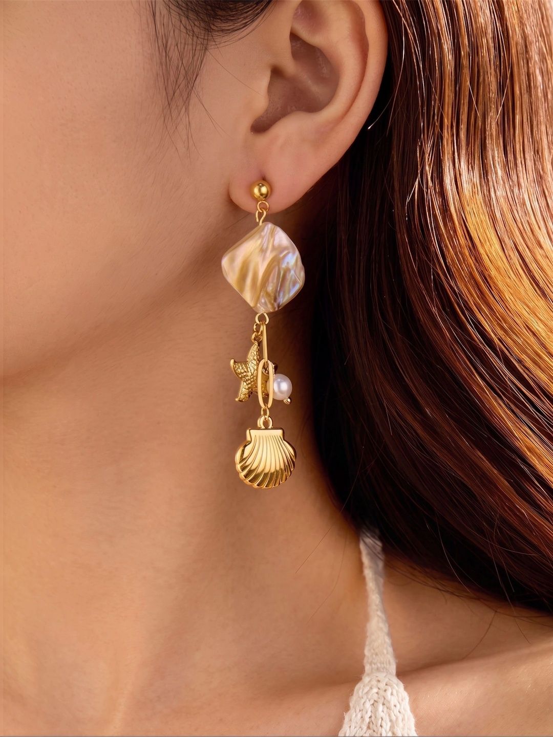 PEACHY LOVE Geometric Drop Earrings-picture-42