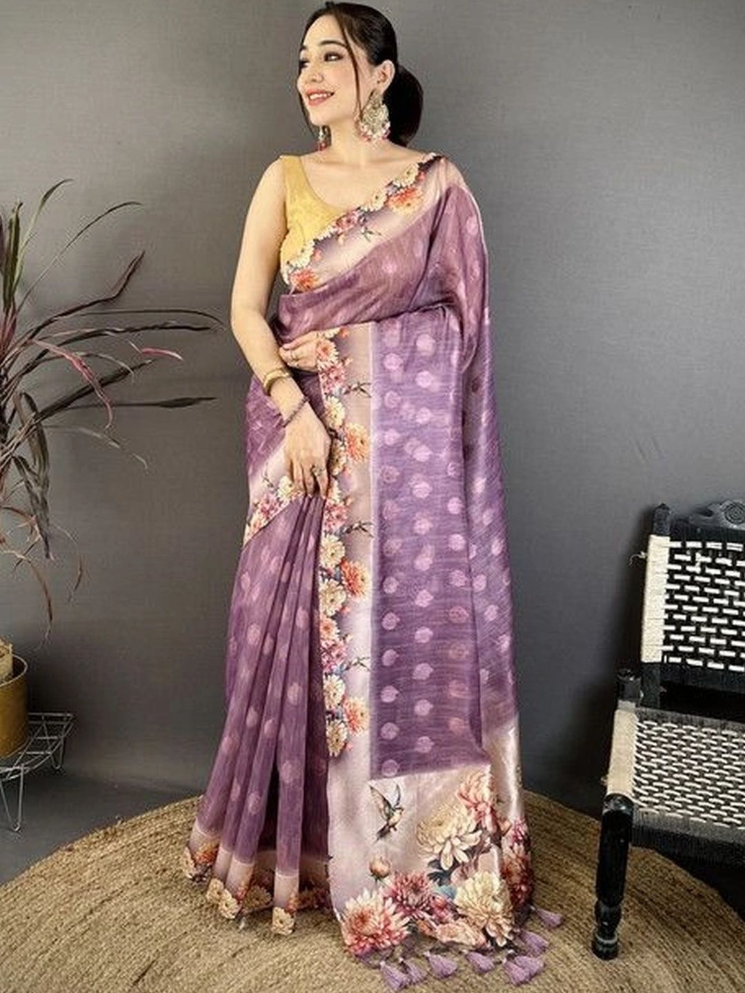 plothah Floral Silk Cotton Saree-picture-30