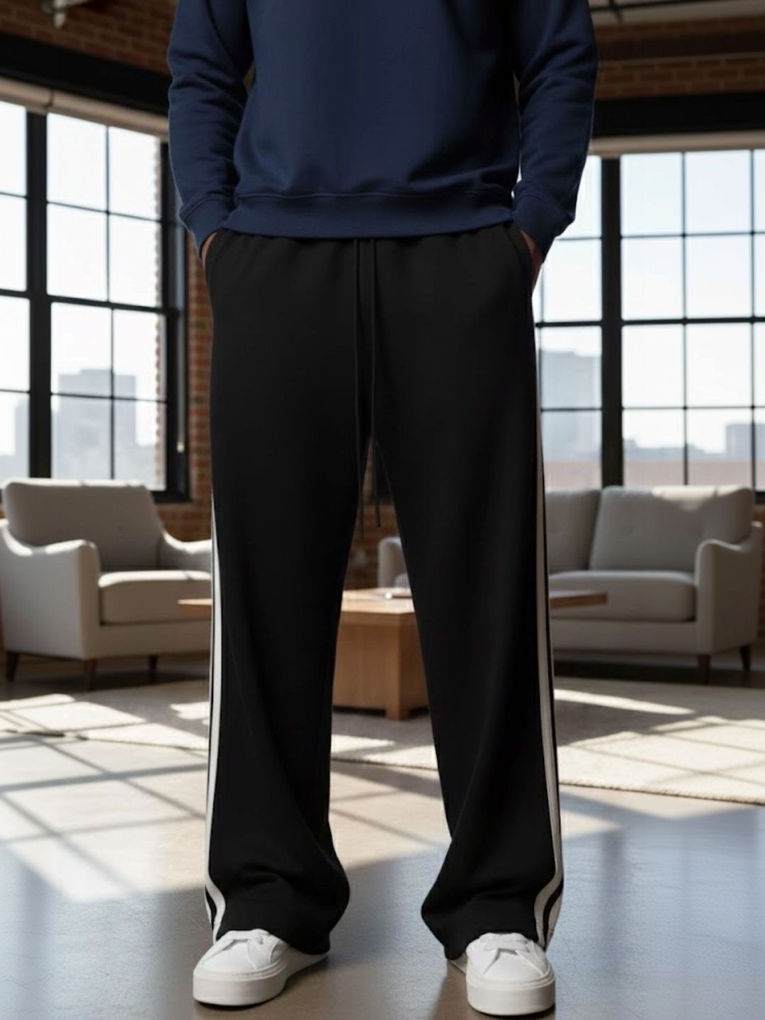 dockstreet Men Regular Fit Striped Track Pants-image-7