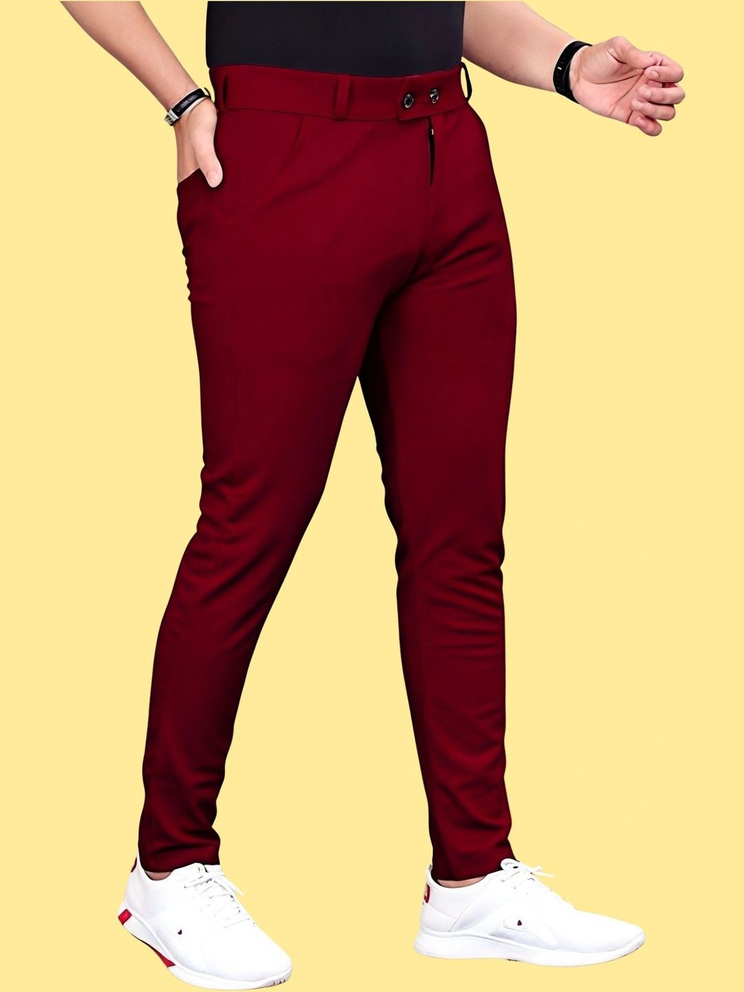 FABAURA Men Slim Fit Easy Wash Trousers-picture-49