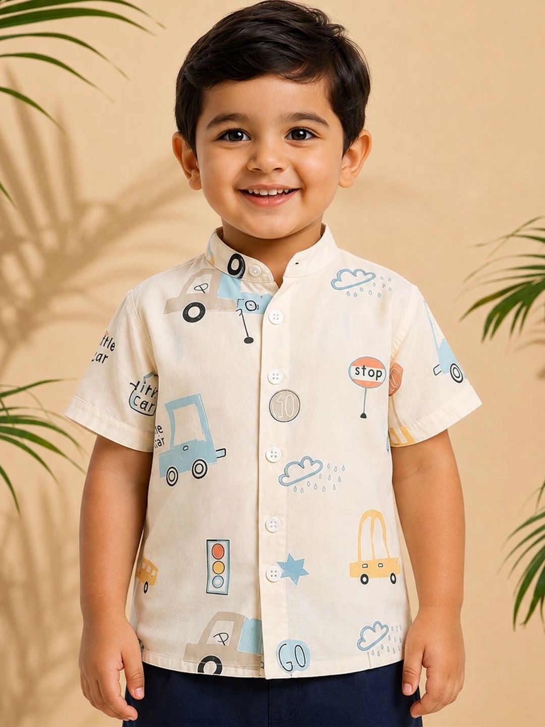 HERE&NOW Unisex Kids Classic Printed Casual Shirt-picture-17