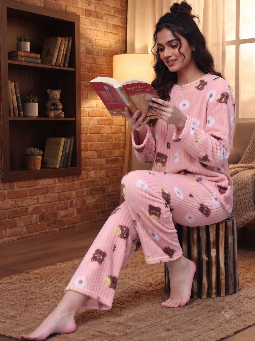 POCKET FRIEND Women Printed Night suit-picture-30