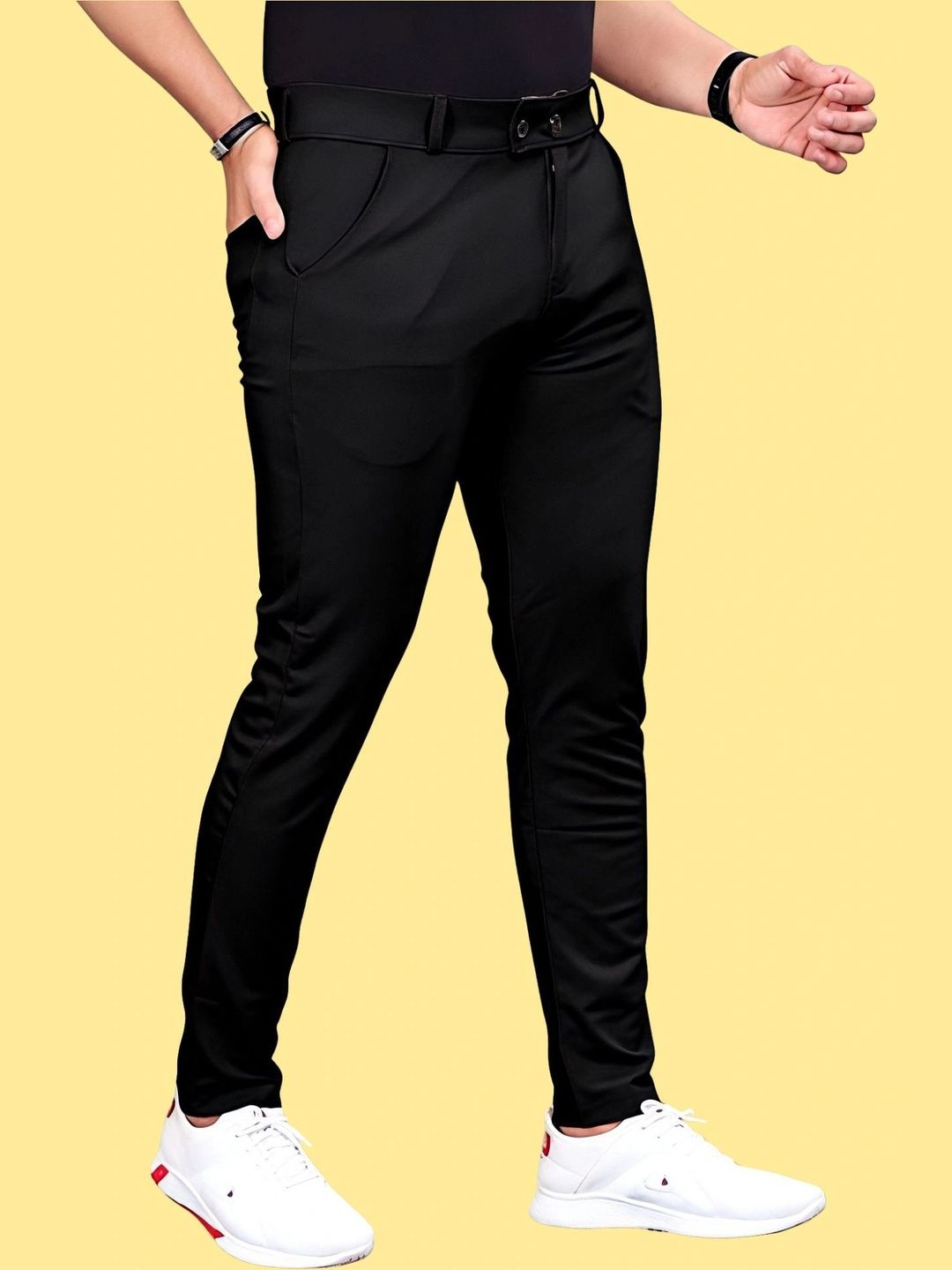 FABAURA Men Slim Fit Easy Wash Trousers-picture-47