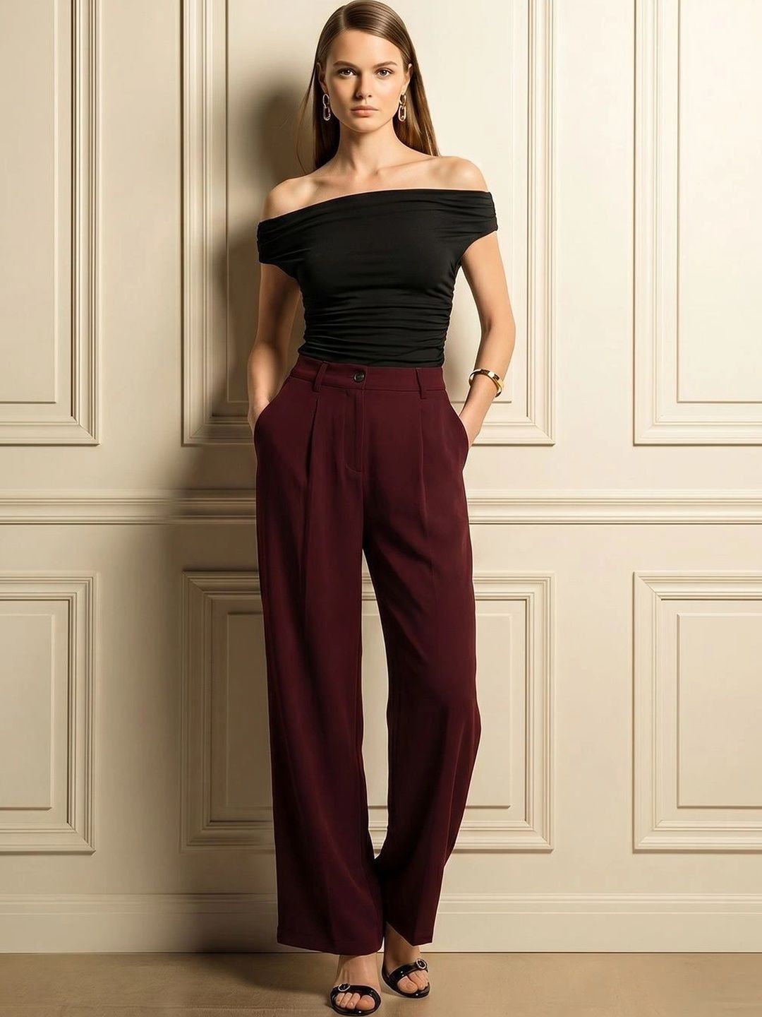 Chemistry Women Smart Easy Wash Pleated Trousers-picture-33