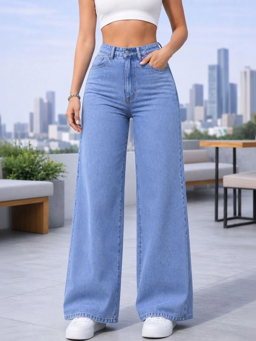 Flying Girls Women Comfort Straight Fit High-Rise Light Fade Stretchable Jeans-picture-14